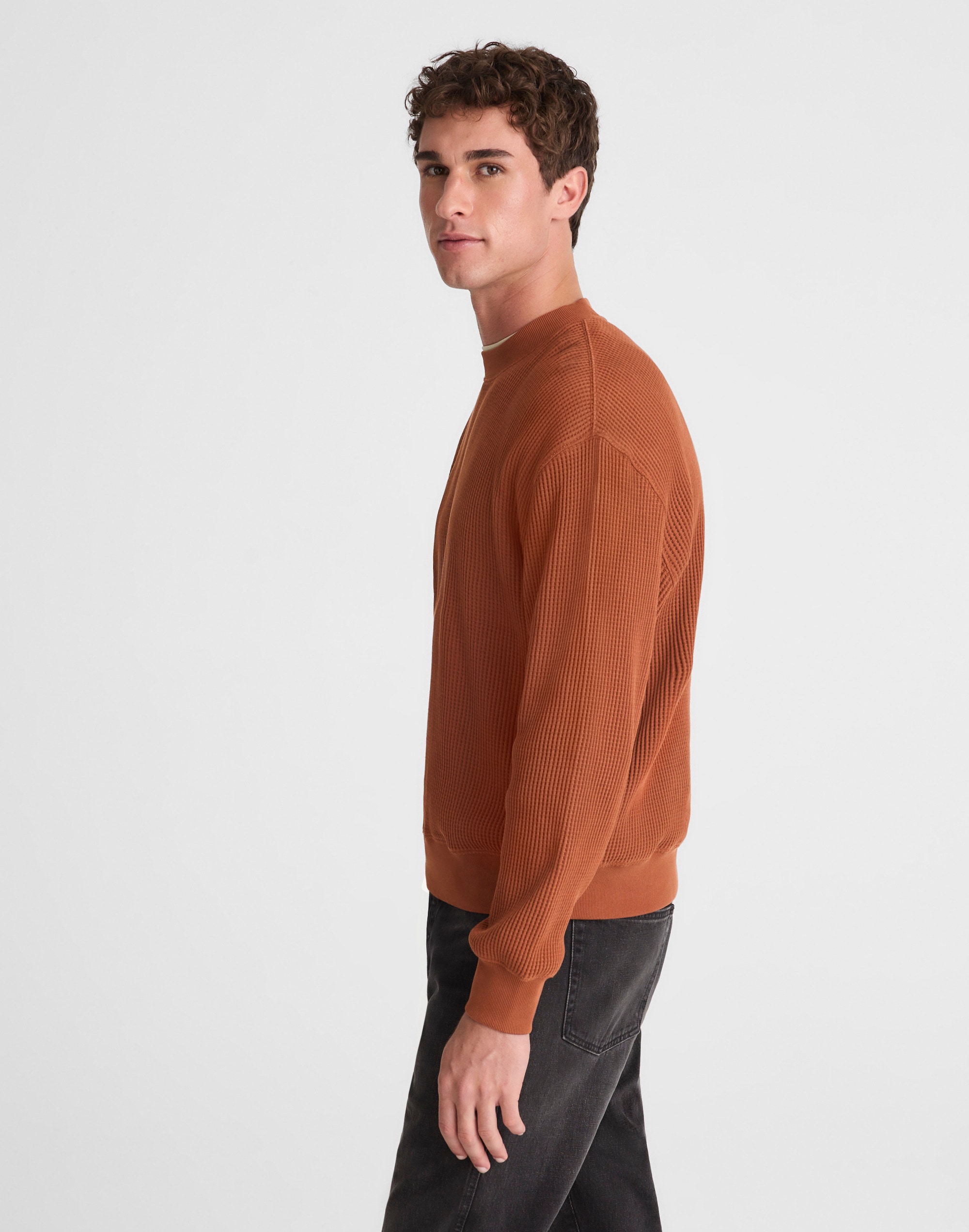 Waffle-Knit Sweatshirt