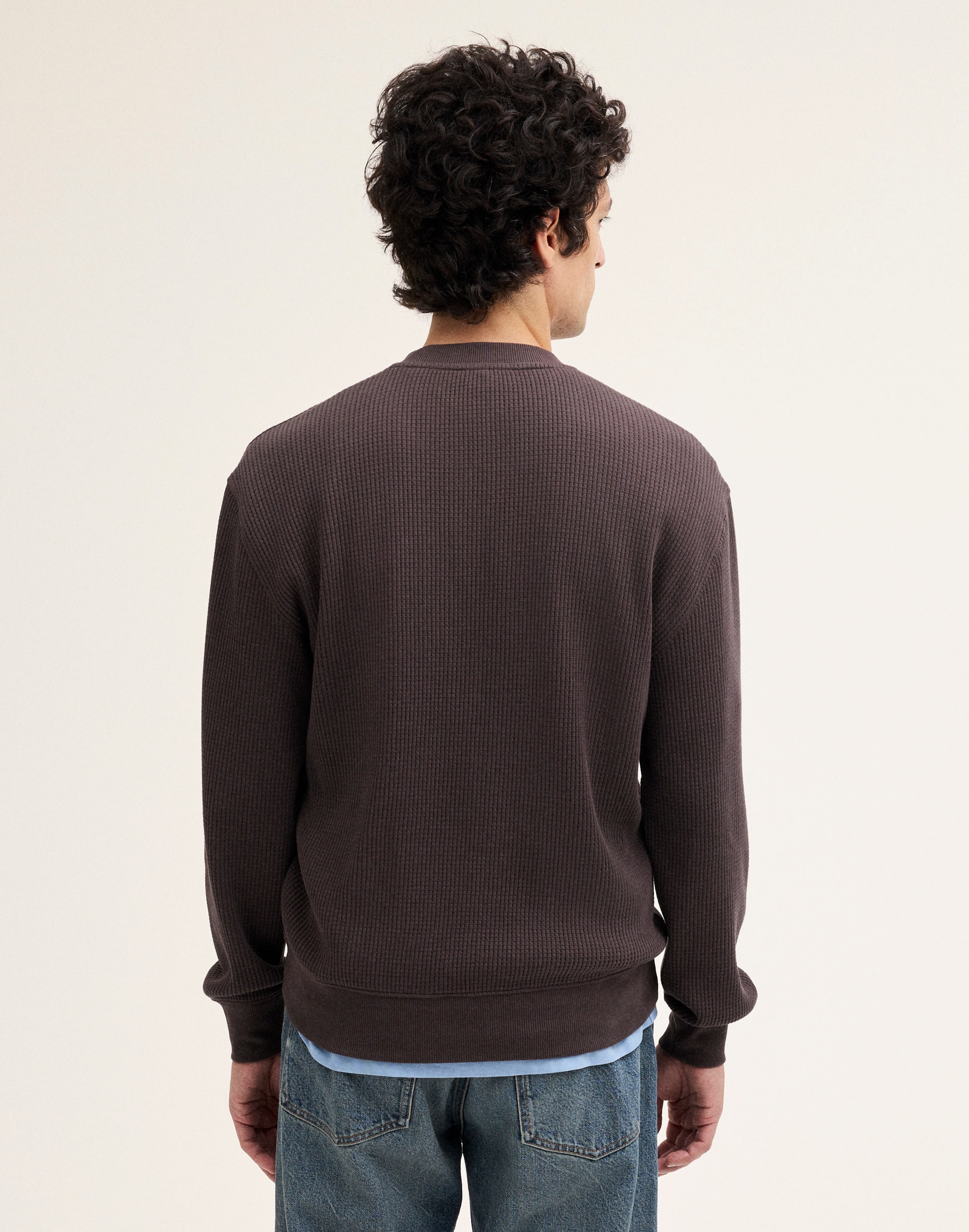 Waffle-Knit Sweatshirt