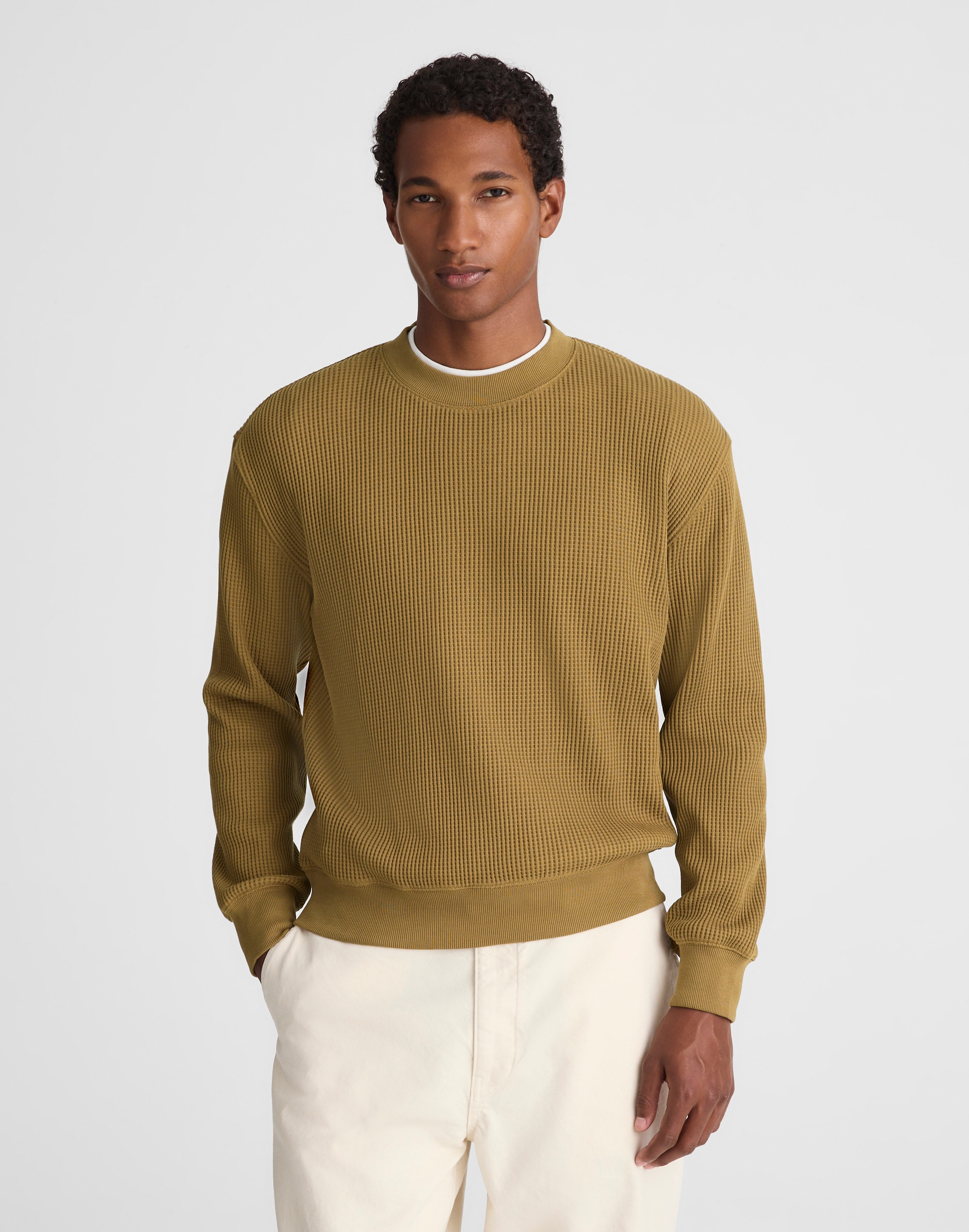 Waffle-Knit Sweatshirt