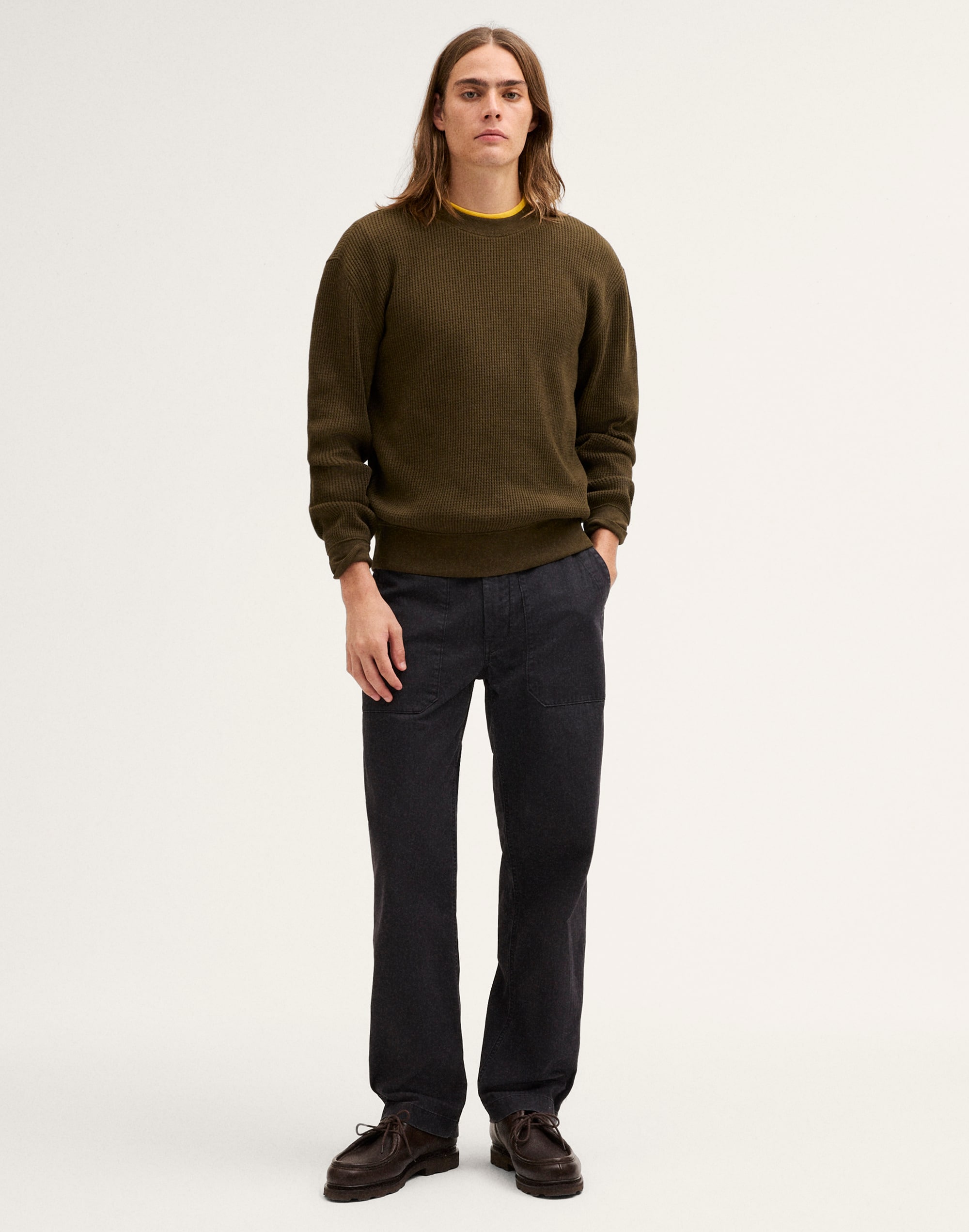 Waffle-Knit Sweatshirt