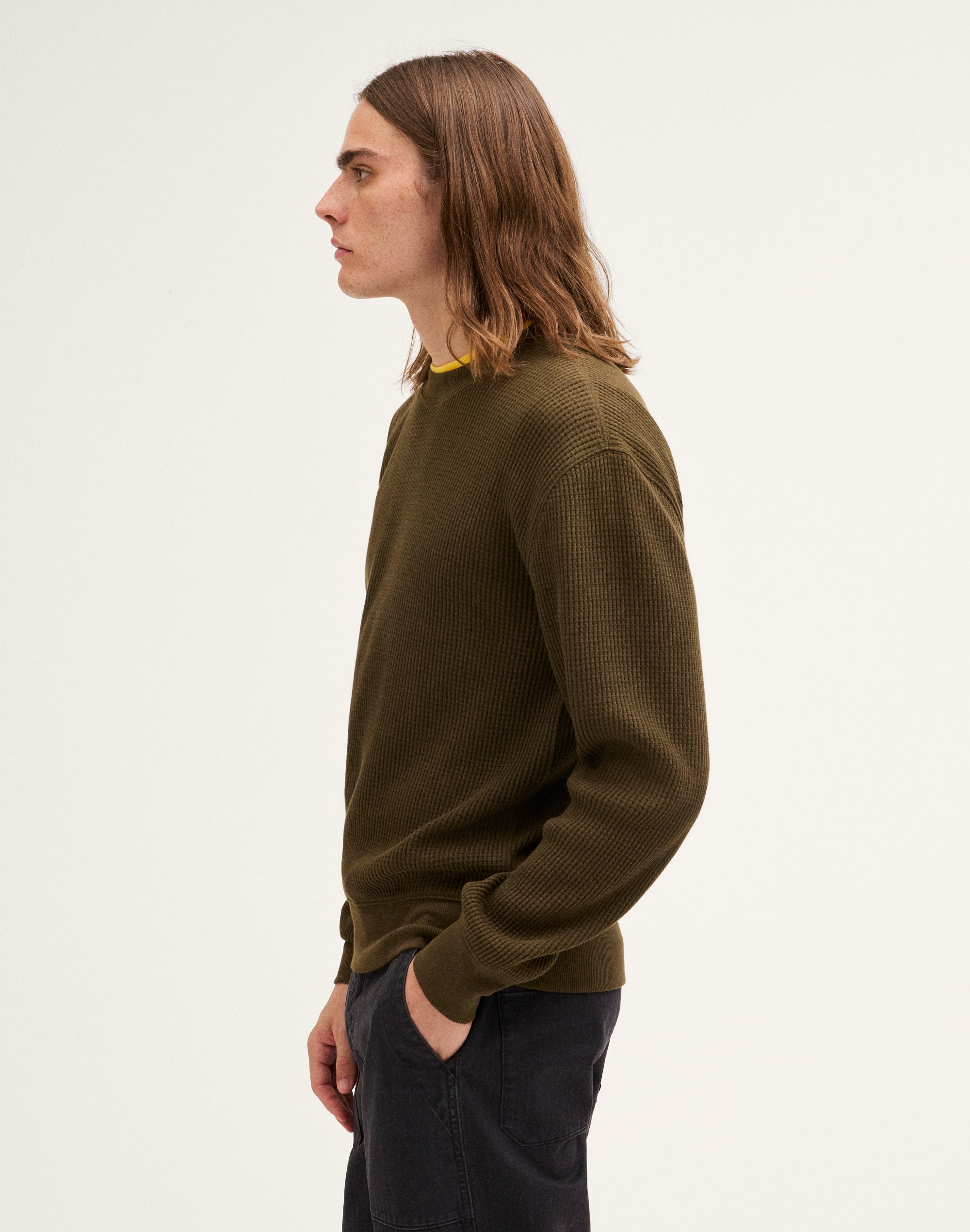 Waffle-Knit Sweatshirt
