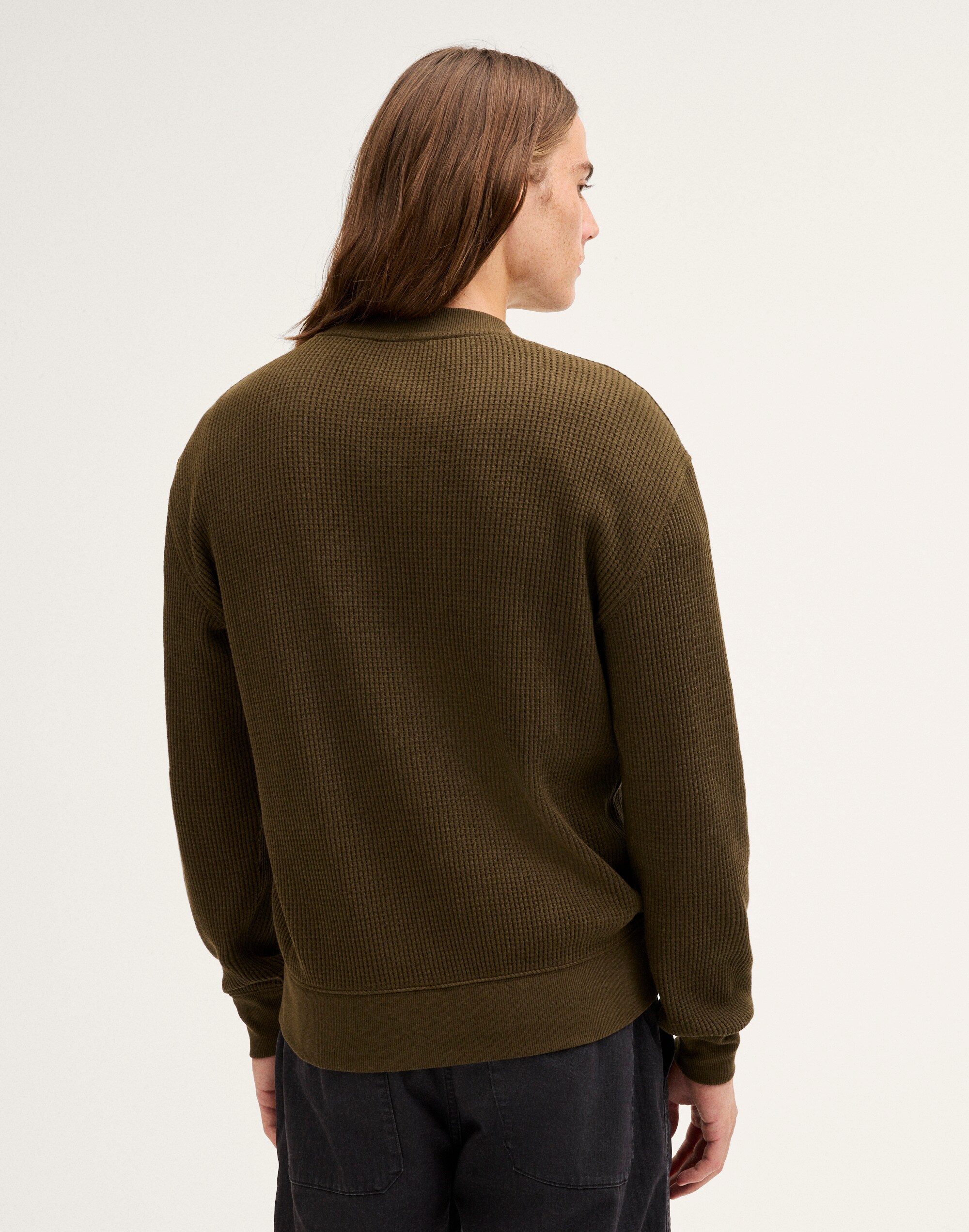 Waffle-Knit Sweatshirt