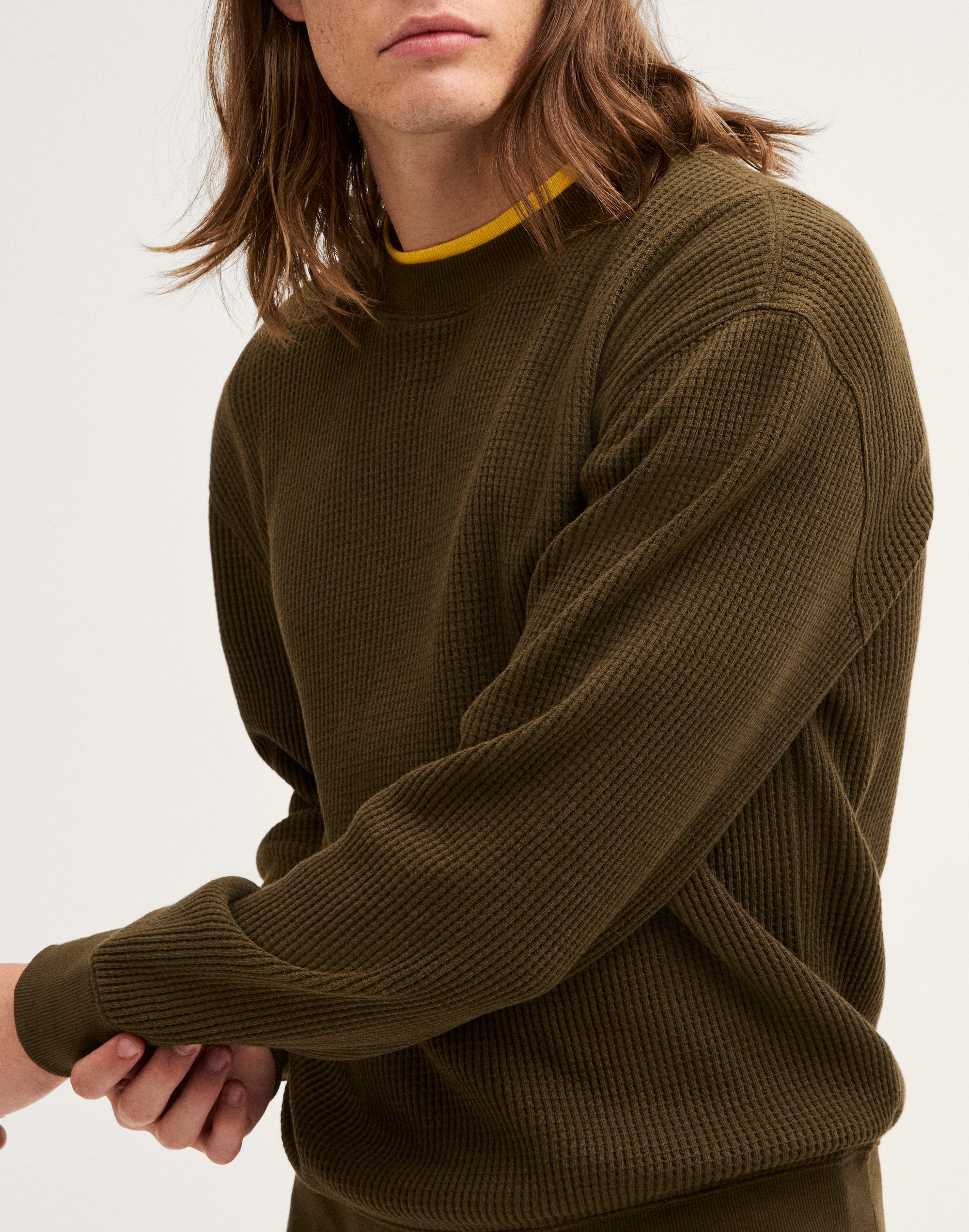 Waffle-Knit Sweatshirt