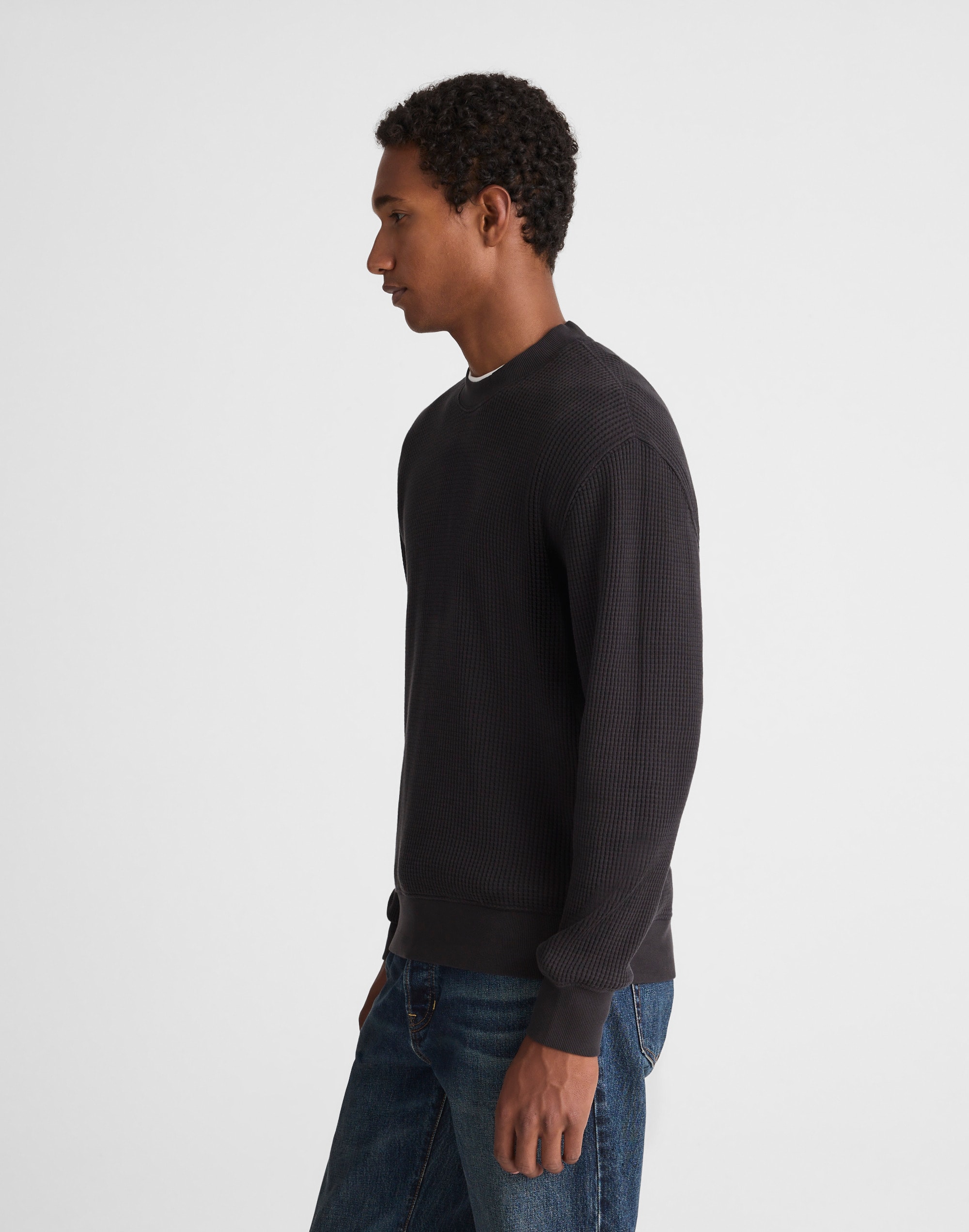 Waffle-Knit Sweatshirt