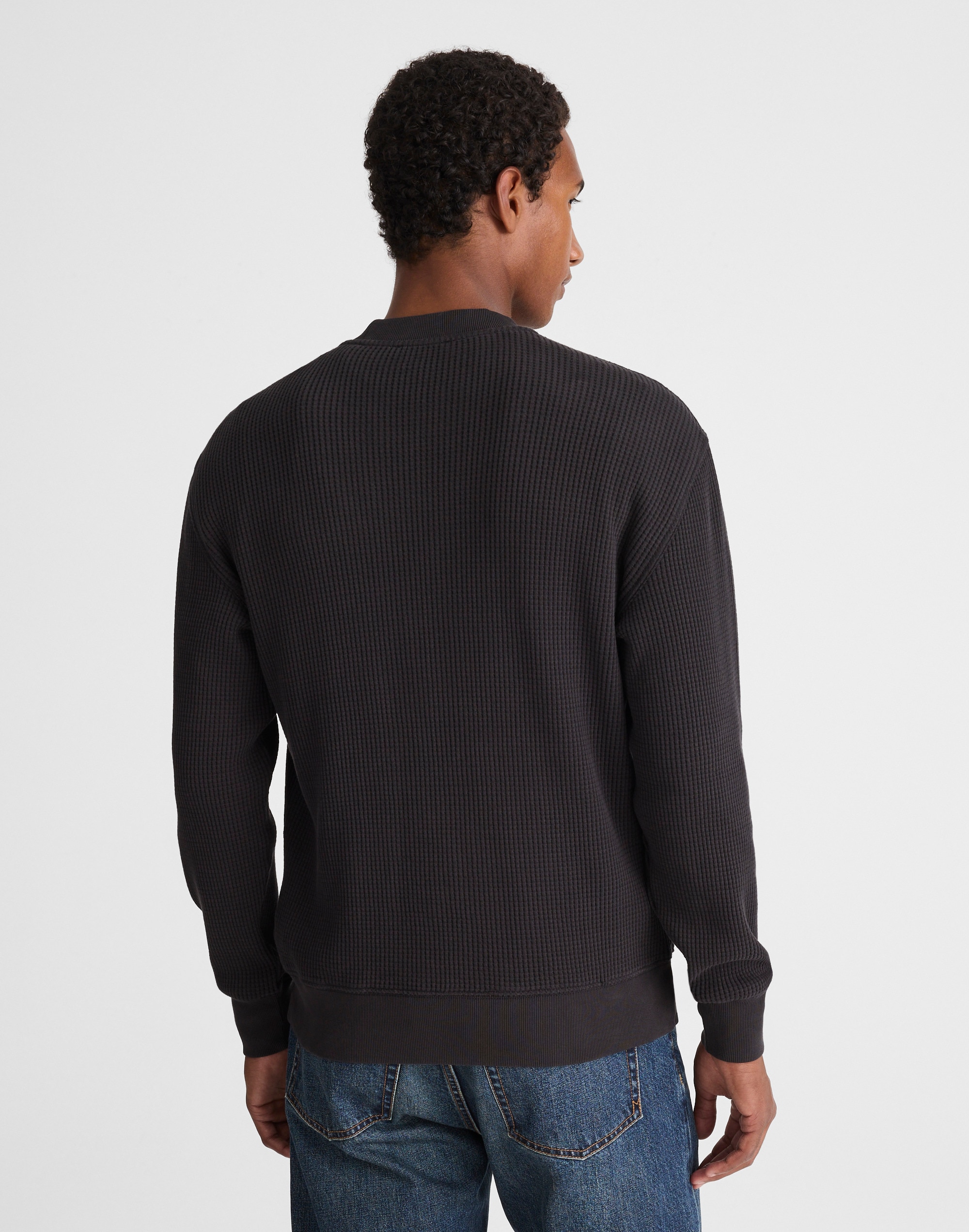 Waffle-Knit Sweatshirt