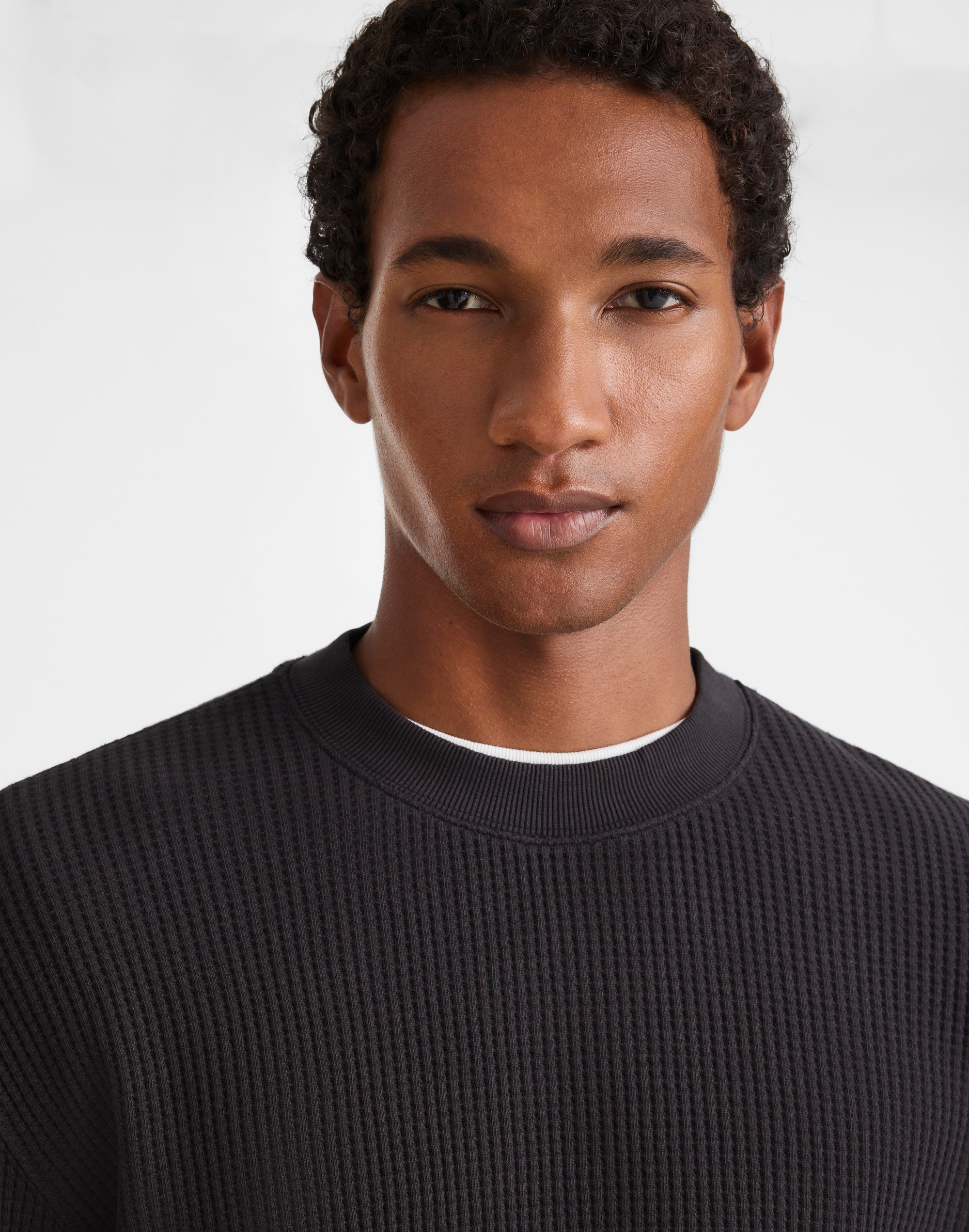 Waffle-Knit Sweatshirt