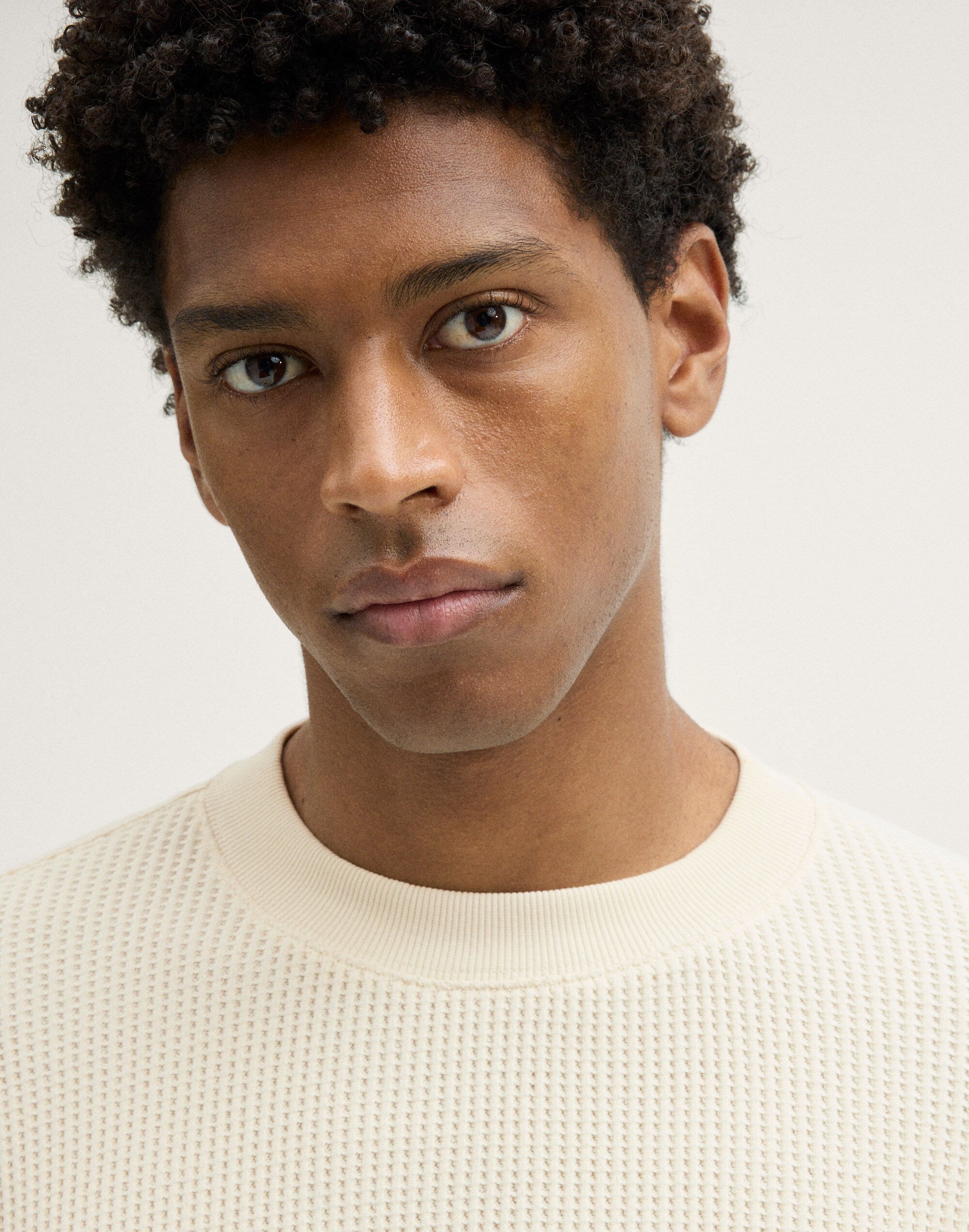 Waffle-Knit Sweatshirt
