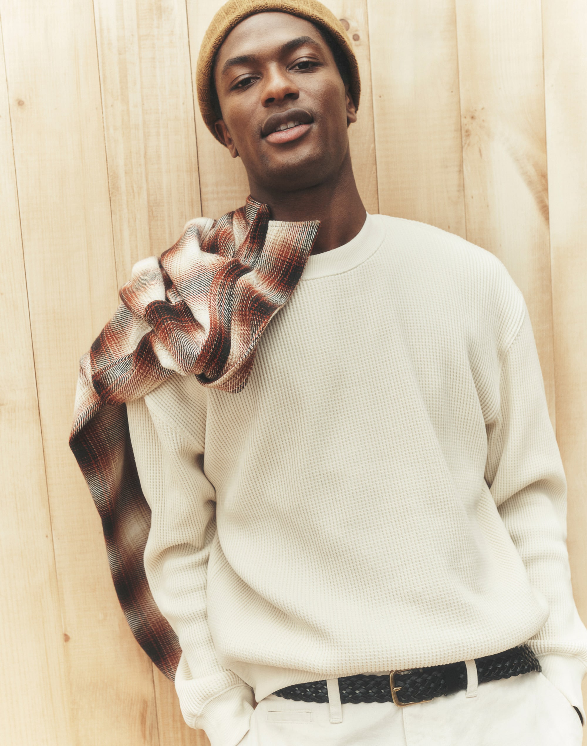 Waffle-Knit Sweatshirt