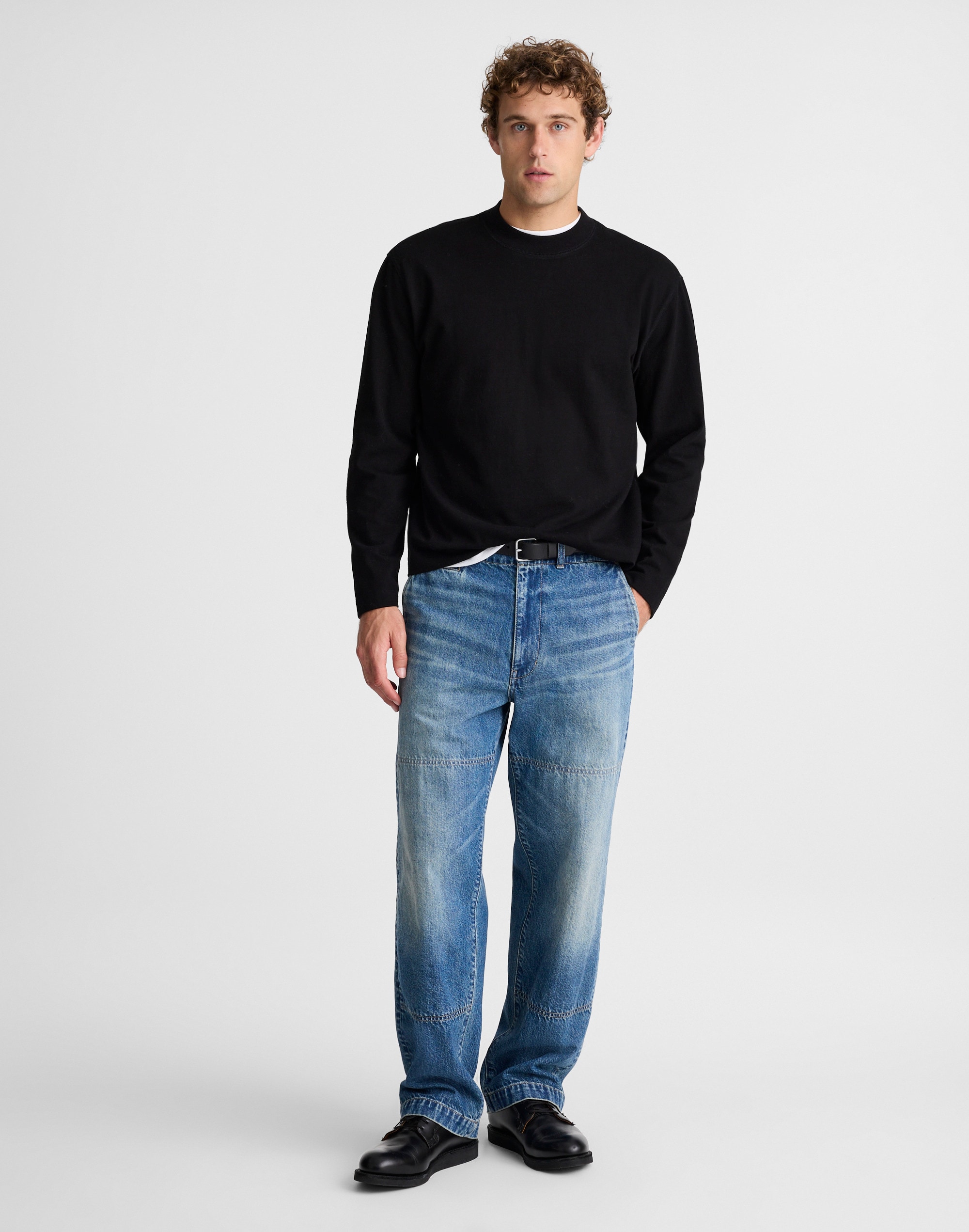 Heavyweight Long-Sleeve Mockneck Tee