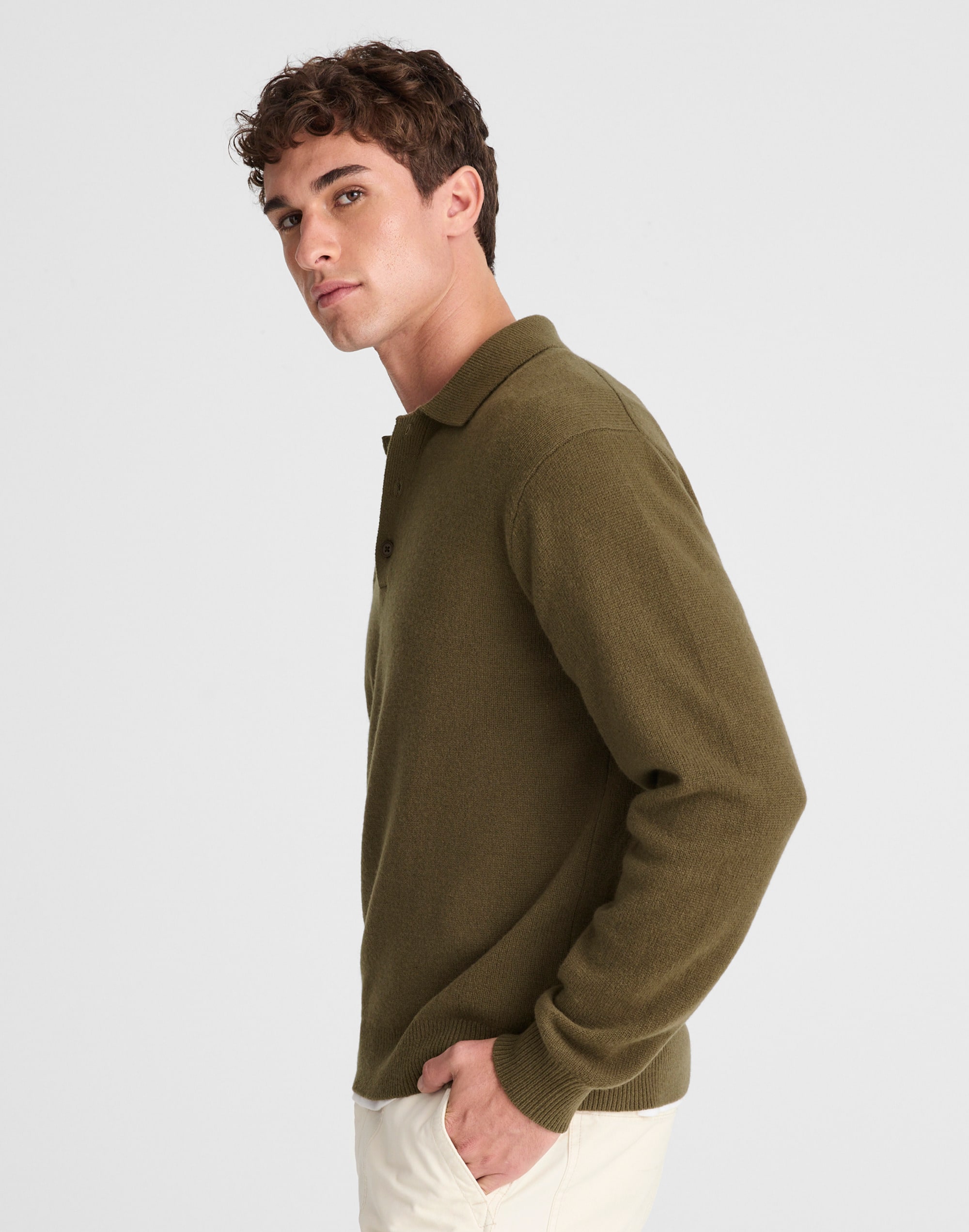 Sweater Polo in Heritage Merino Wool Alternate Image 3