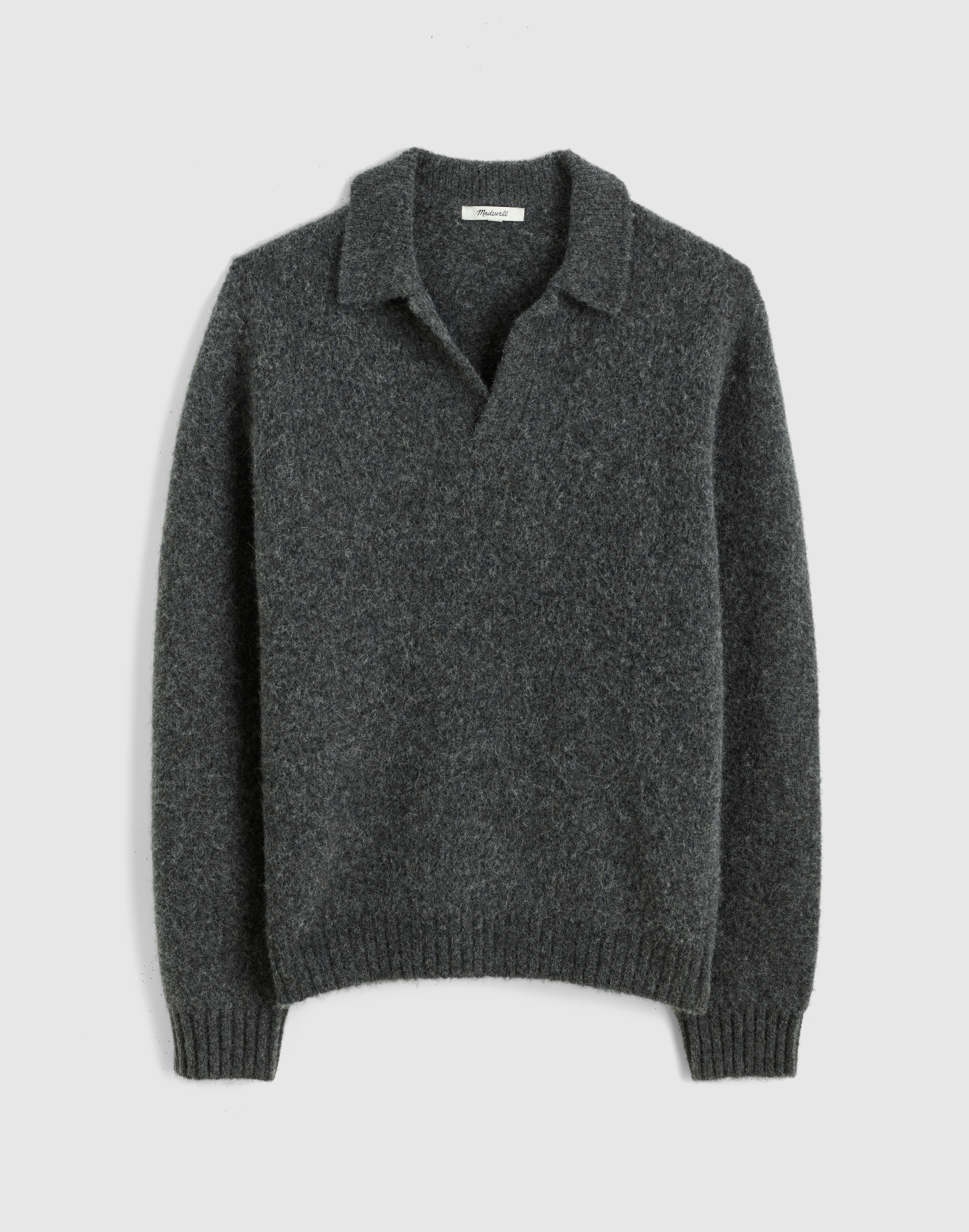 Open-Collar Sweater Polo in Yak-Alpaca Blend