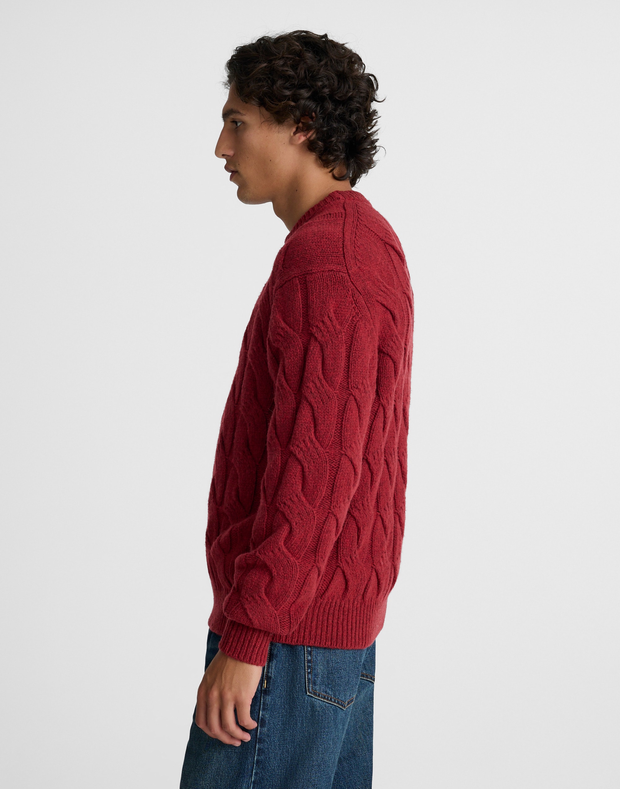 Cable-Knit Crewneck Sweater