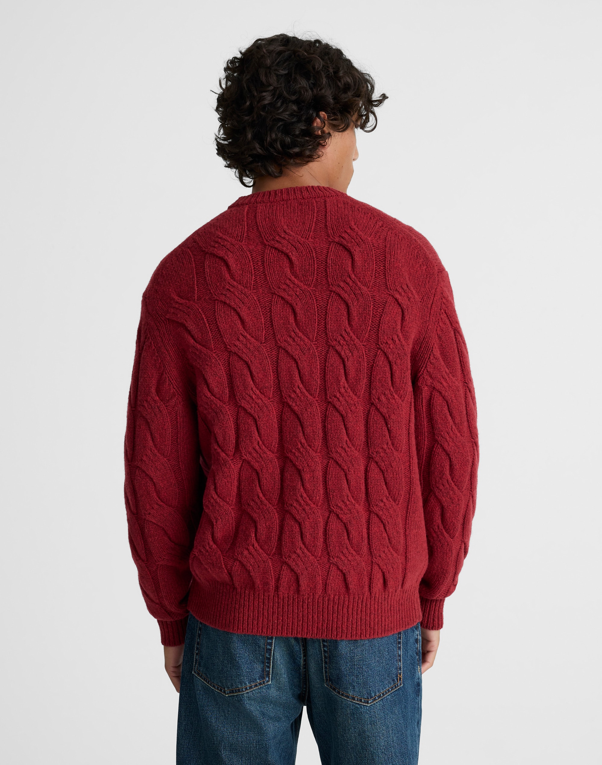 Cable-Knit Crewneck Sweater