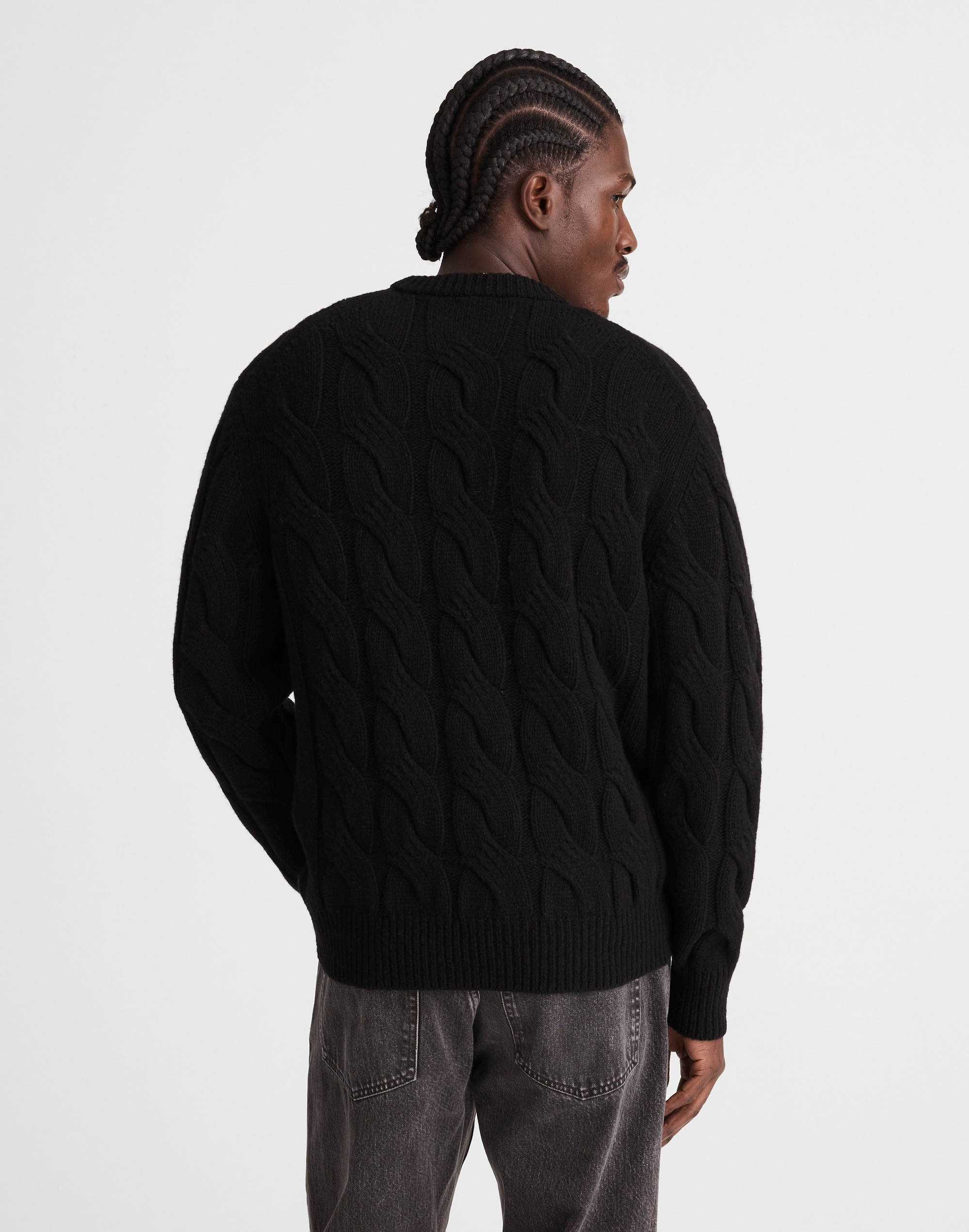 Cable-Knit Crewneck Sweater