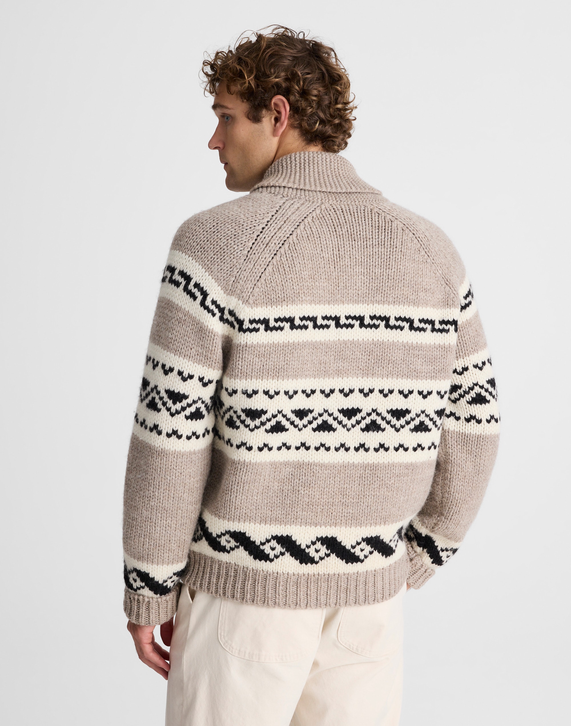 Fair Isle Zip-Front Cardigan Jacket