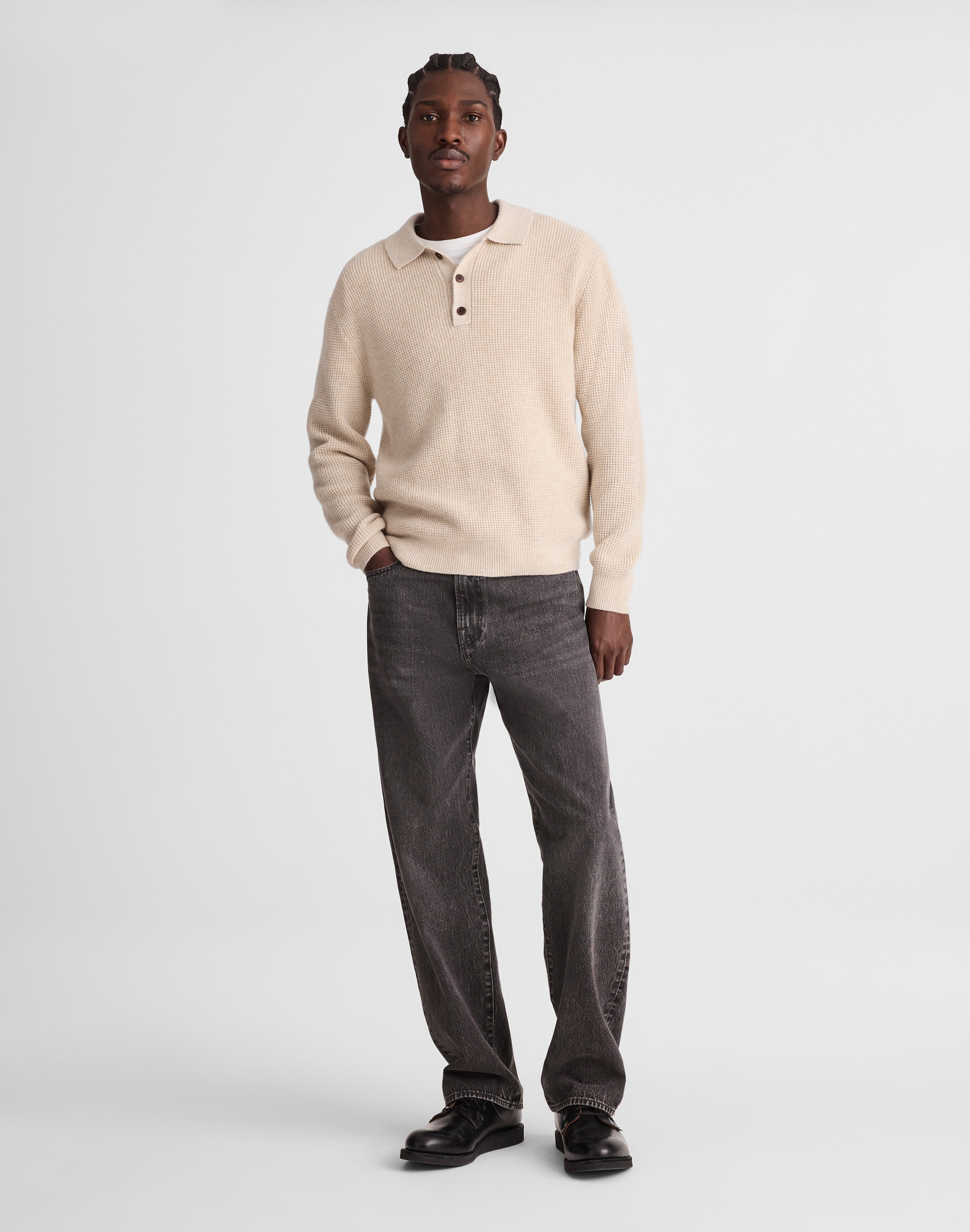 Waffle-Knit Sweater Polo Alternate Image 1