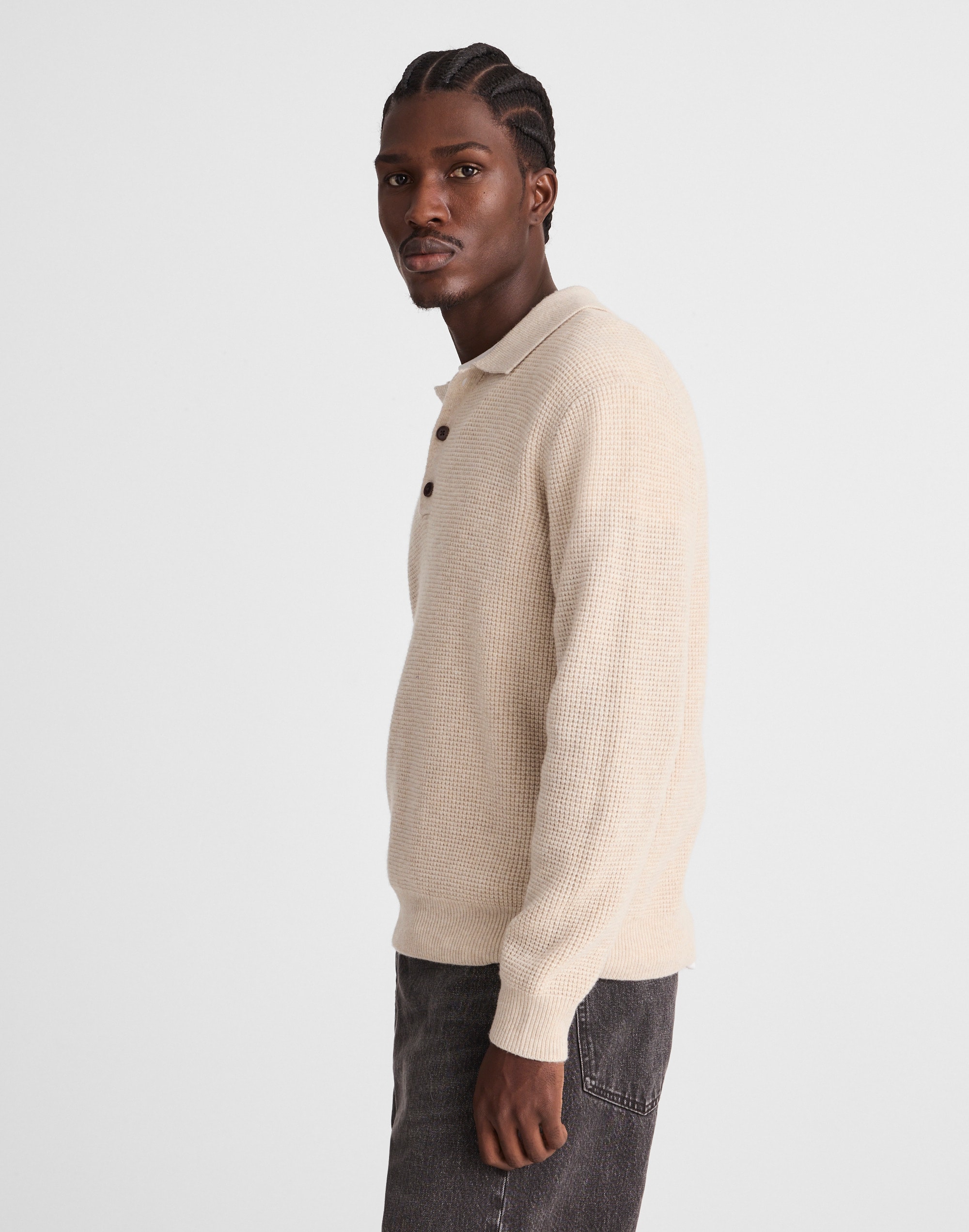 Waffle-Knit Sweater Polo Alternate Image 3