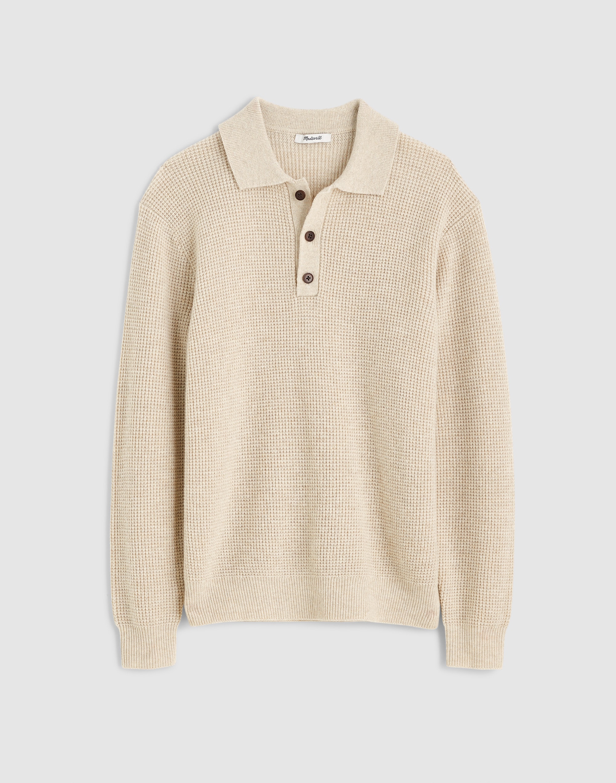 Waffle-Knit Sweater Polo
