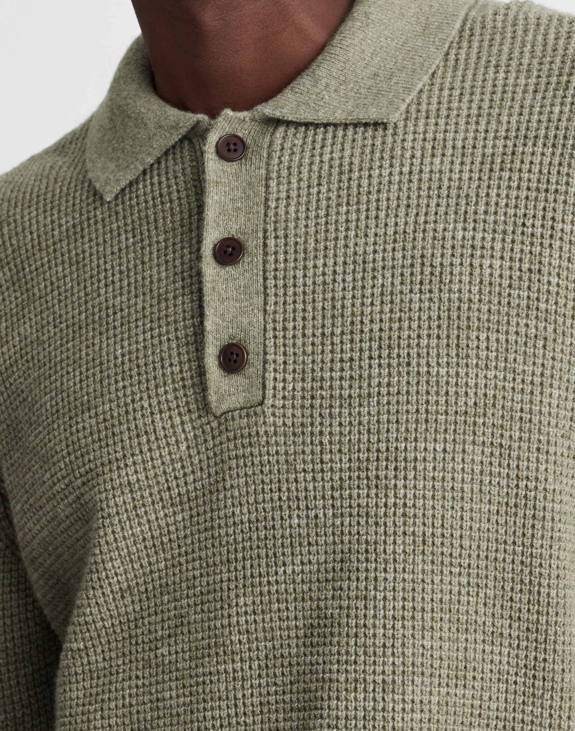 Waffle-Knit Sweater Polo