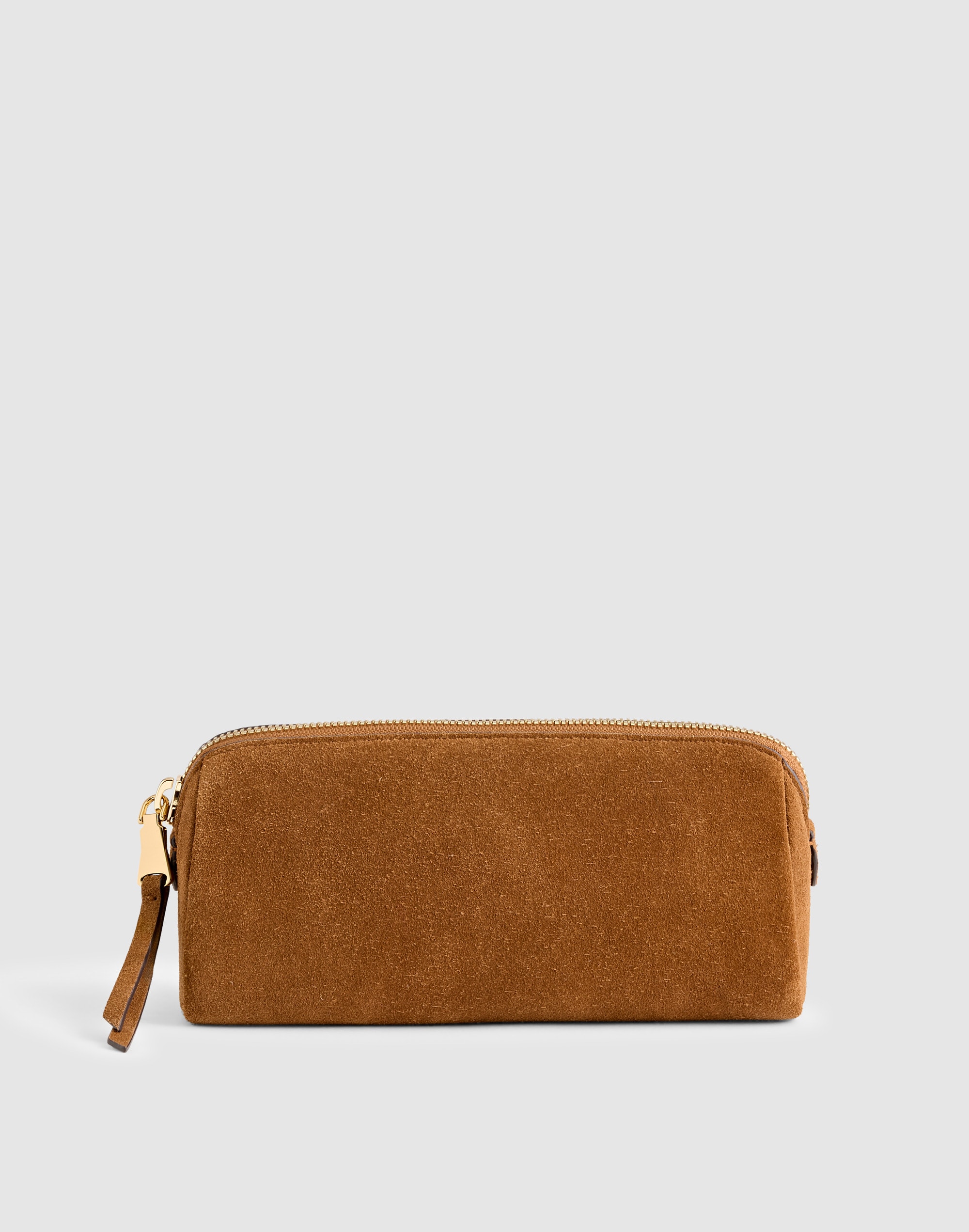 the makeup pouch in suede