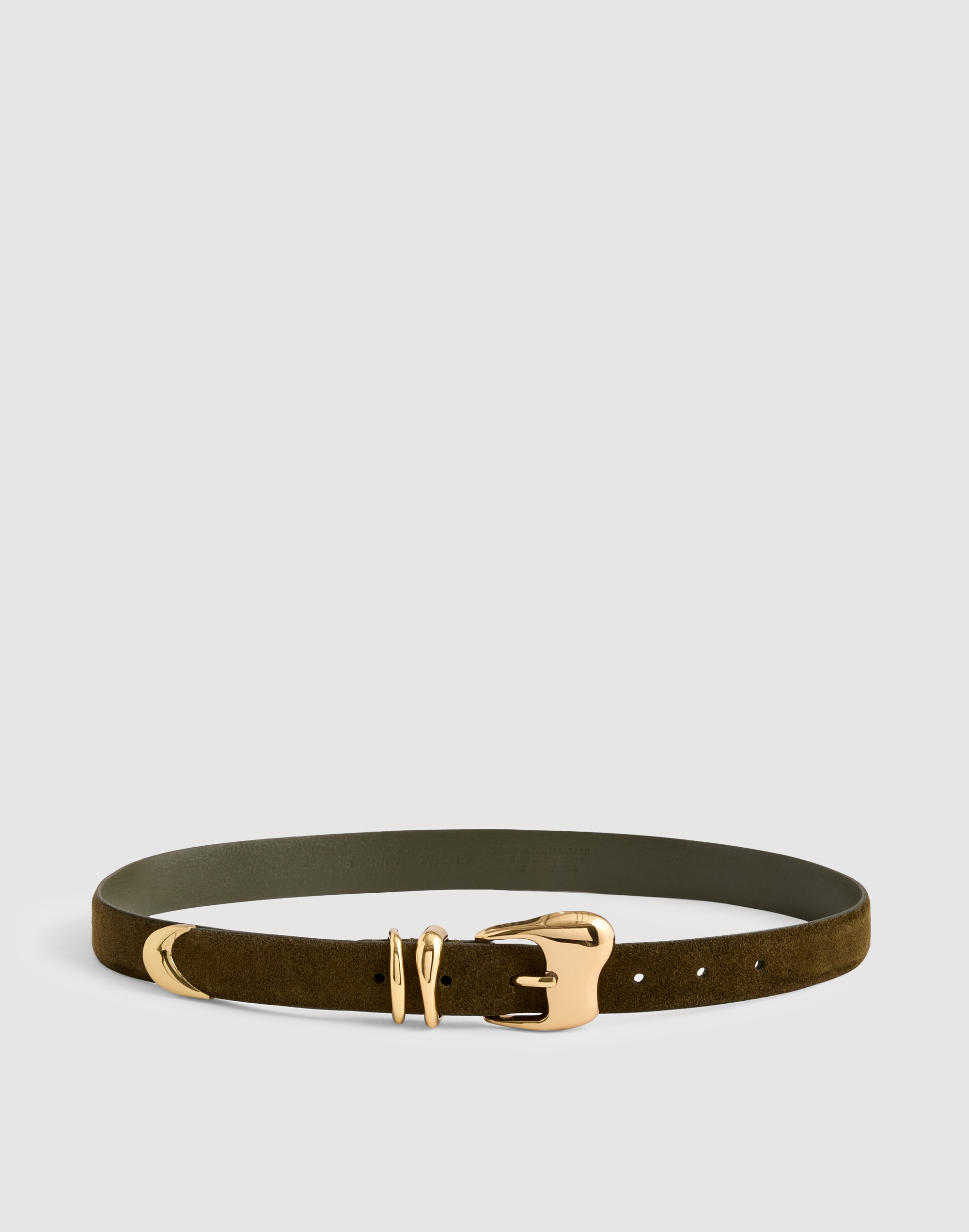 Madewell Sculpted Wavy-buckle Belt In Green