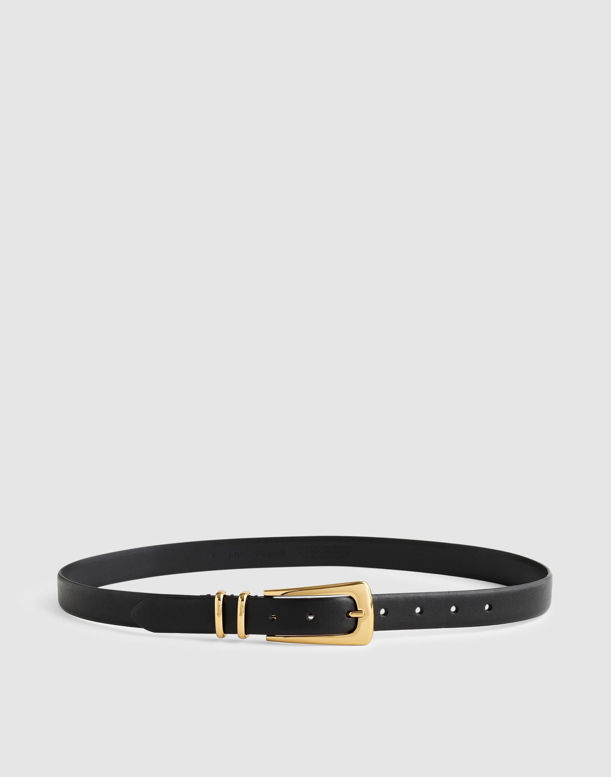 elongated-buckle belt in suede