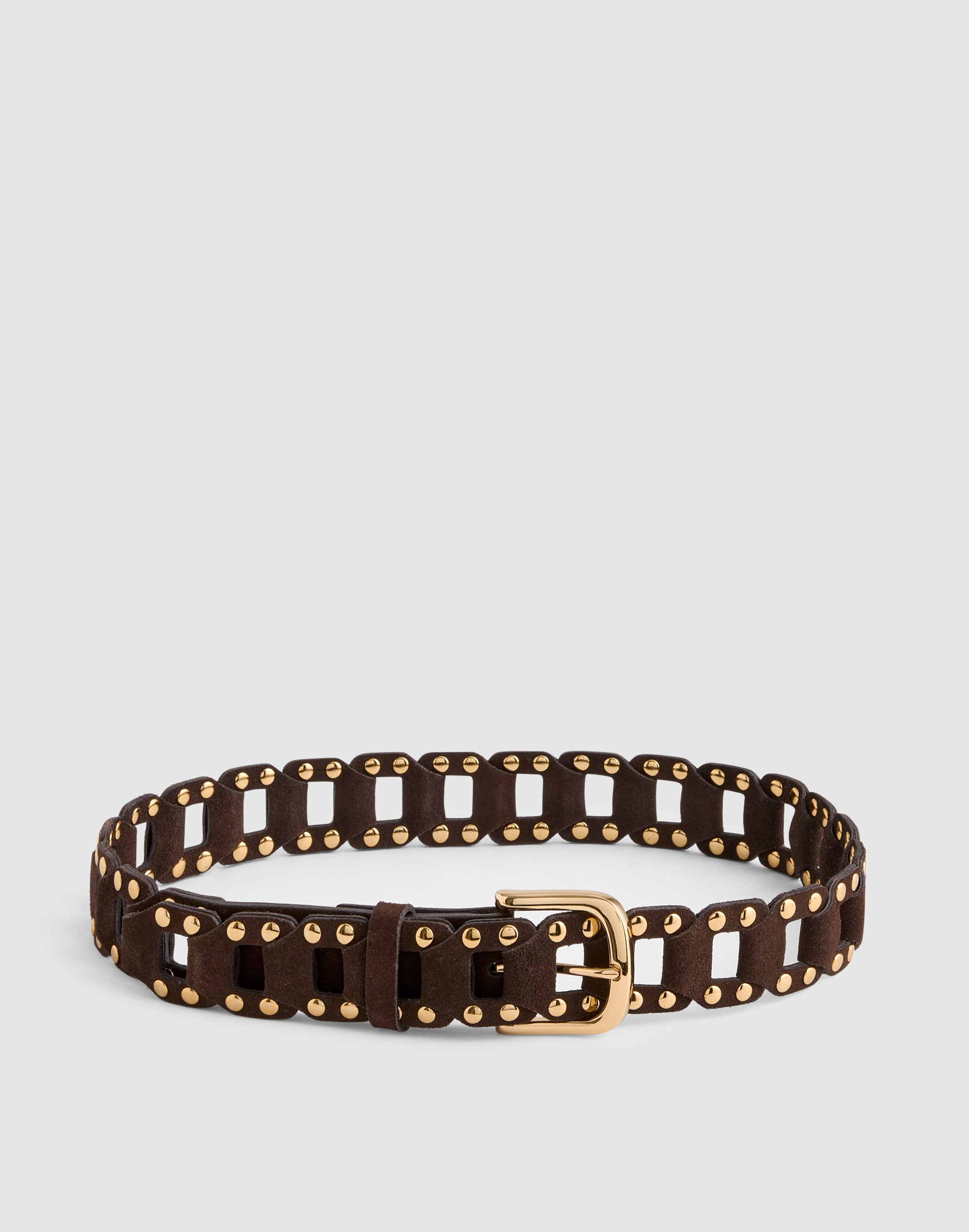open-weave belt in suede
