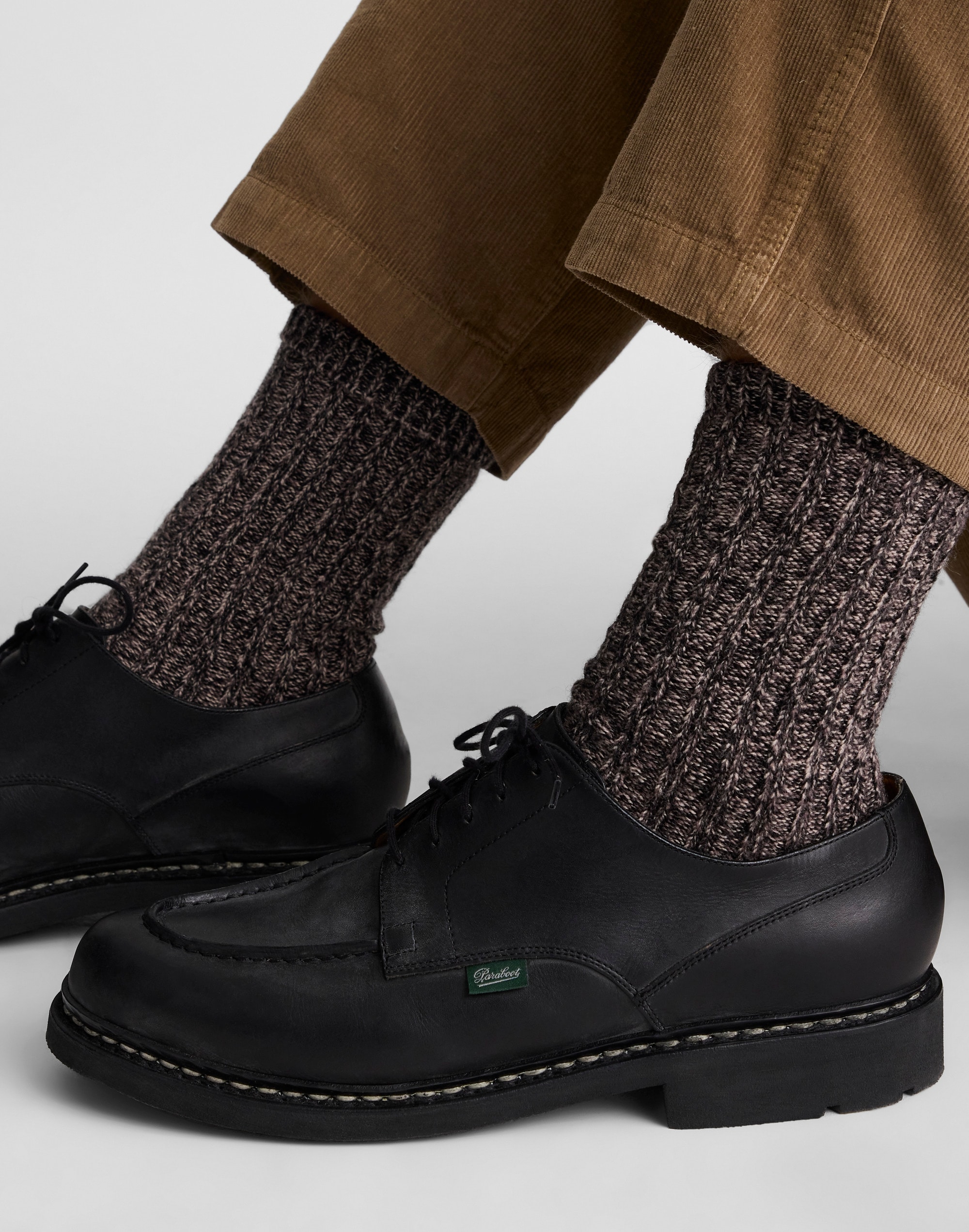 Ribbed Crew Socks in Wool Blend