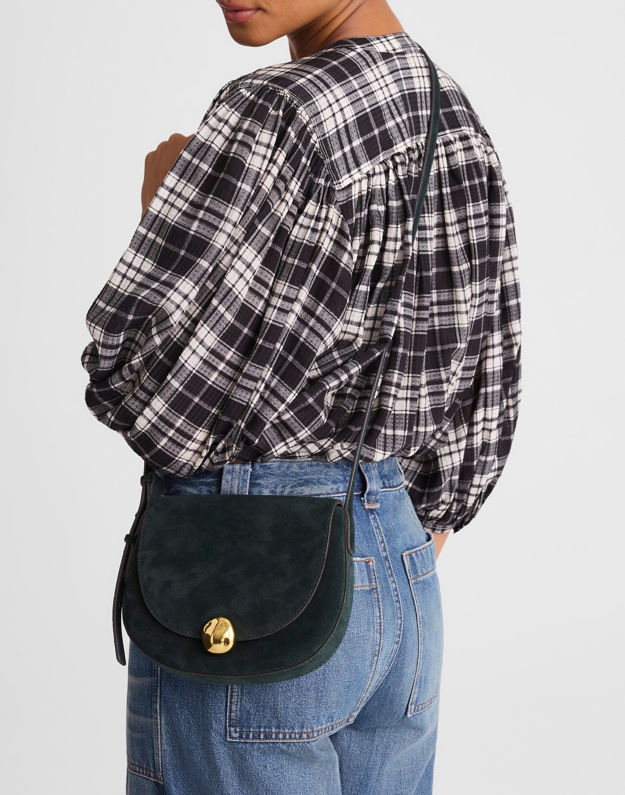 The Dakota Saddle Crossbody Bag in Suede Alternate Image 3