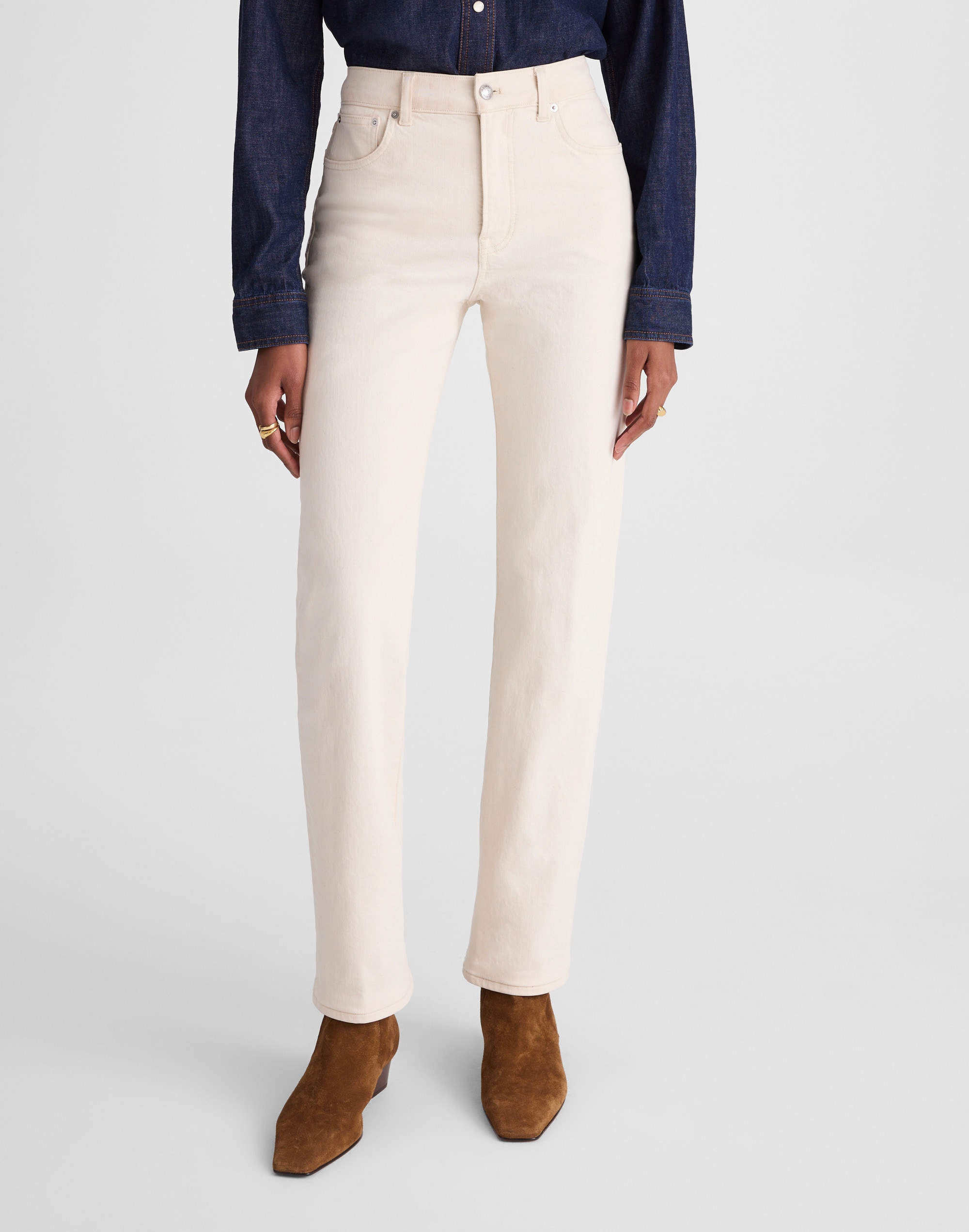 Madewell The Longline Straight Jean In Neutral