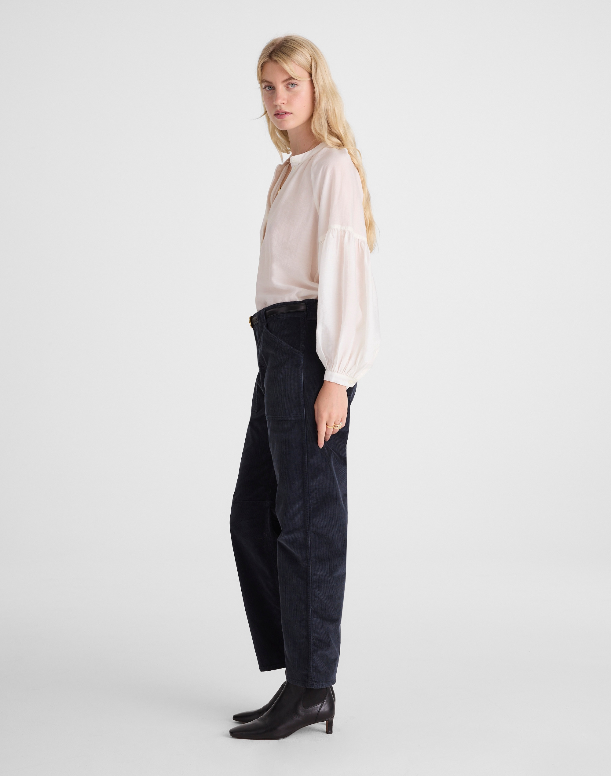 The Darted Barrel-Leg Utility Pant in Corduroy