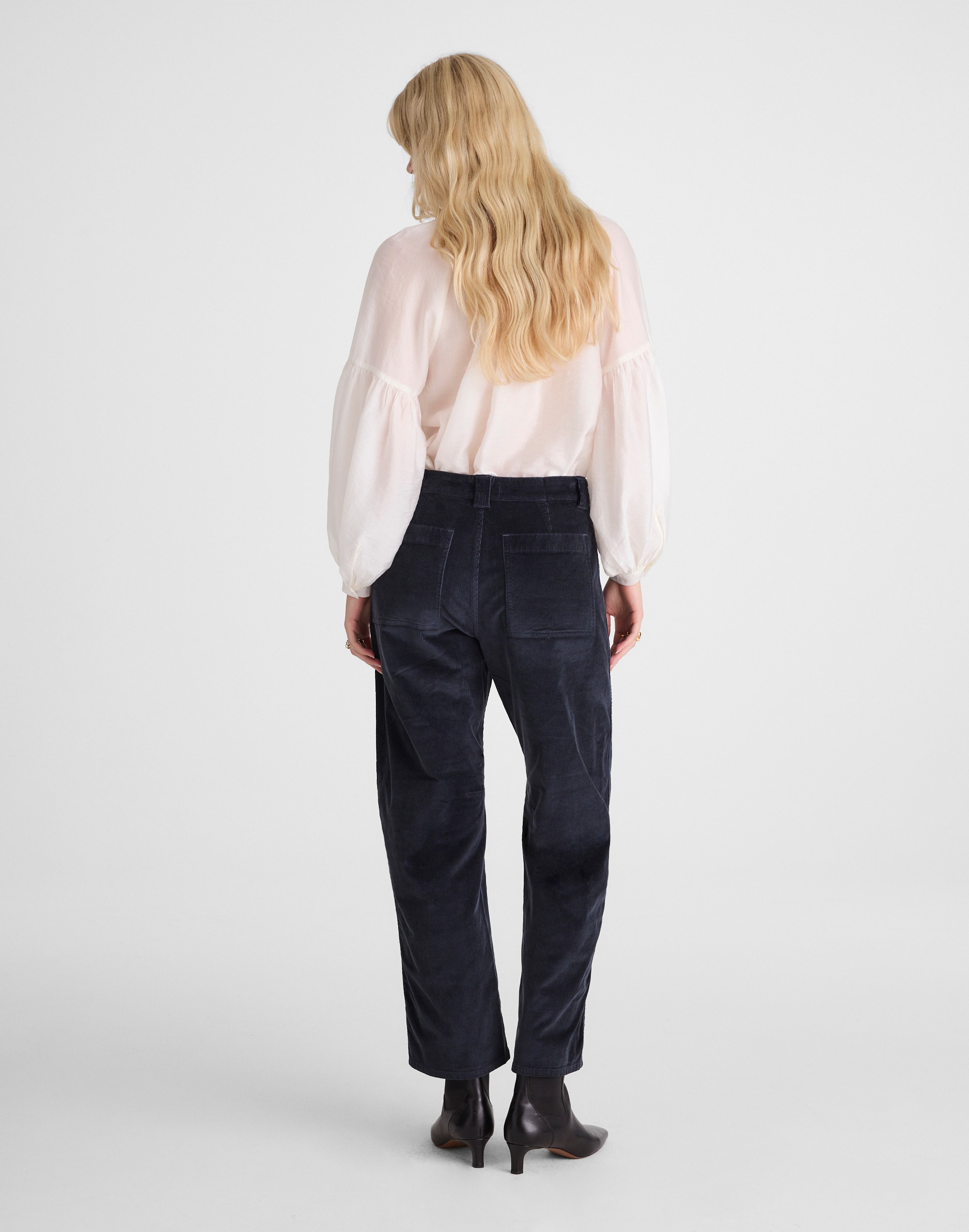 The Darted Barrel-Leg Utility Pant in Corduroy