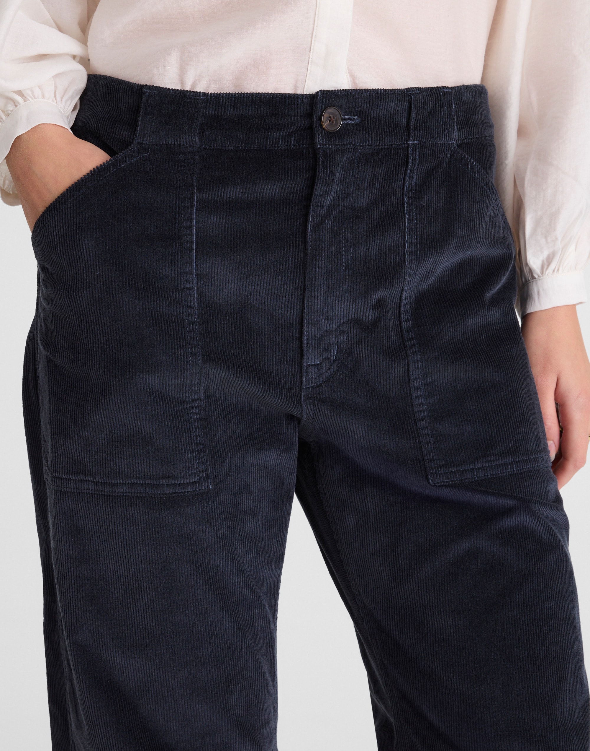 The Darted Barrel-Leg Utility Pant in Corduroy