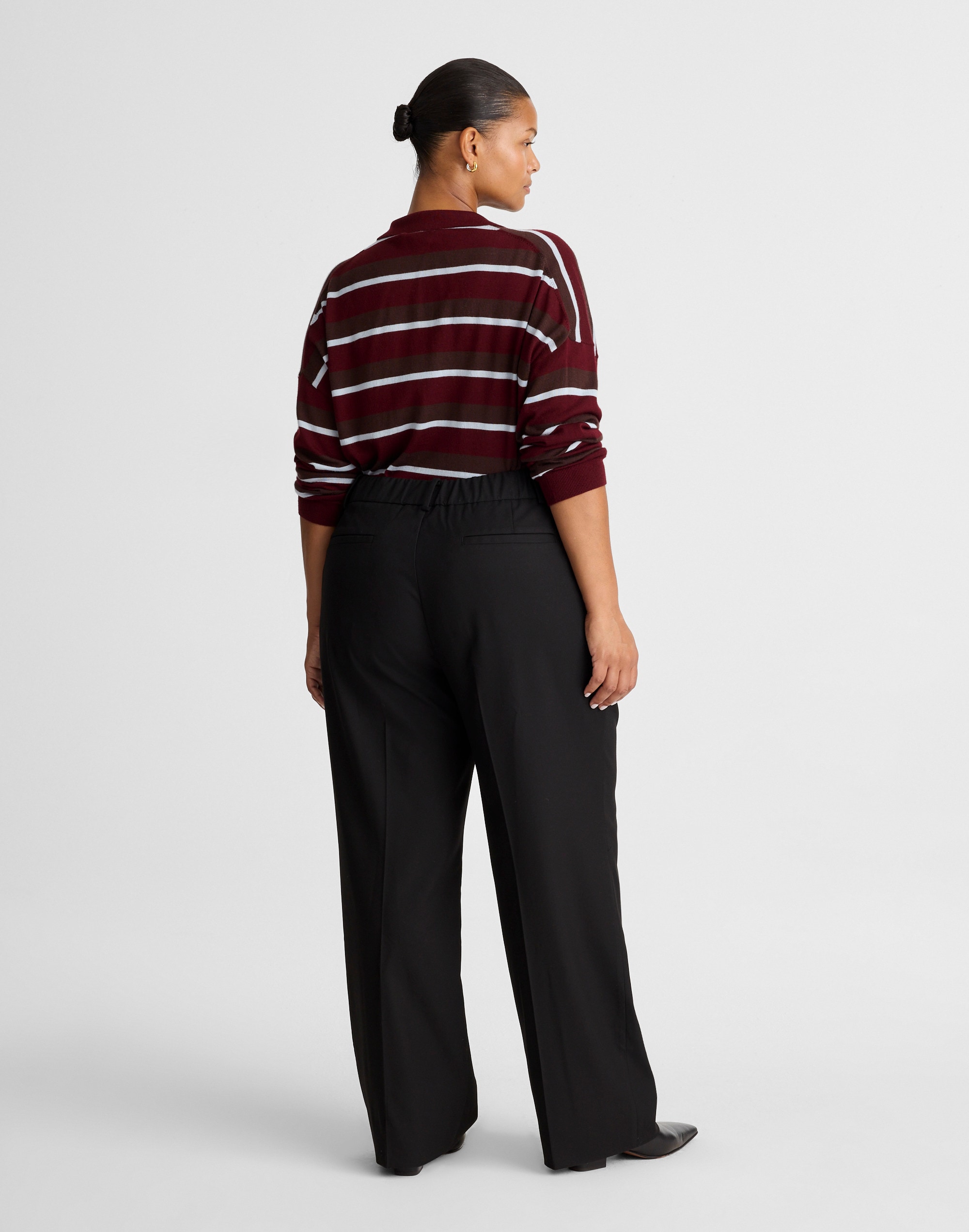 Petite Slouchy Straight Pants in Brushed Twill Alternate Image 4
