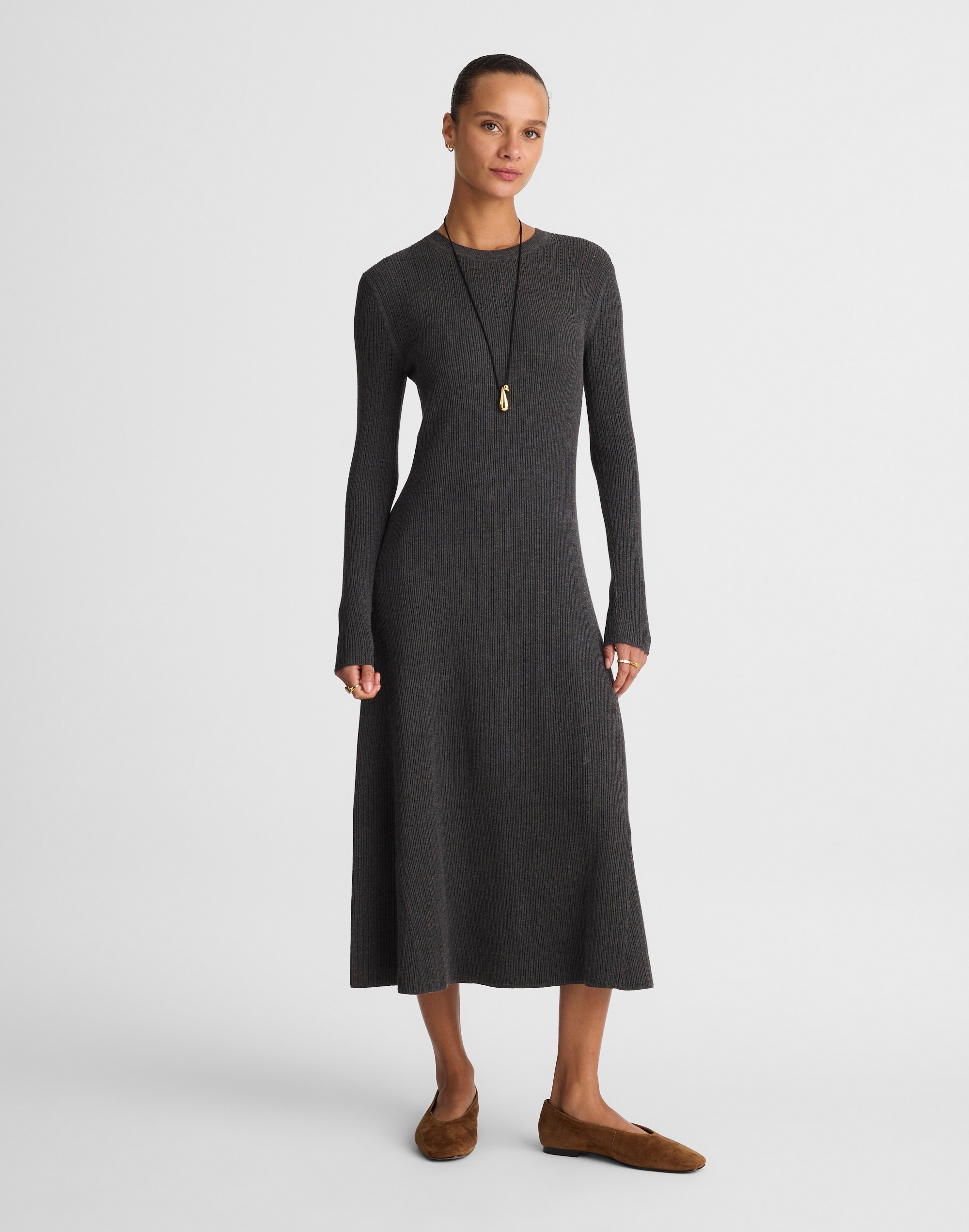 The Signature Knit Crewneck Midi Dress