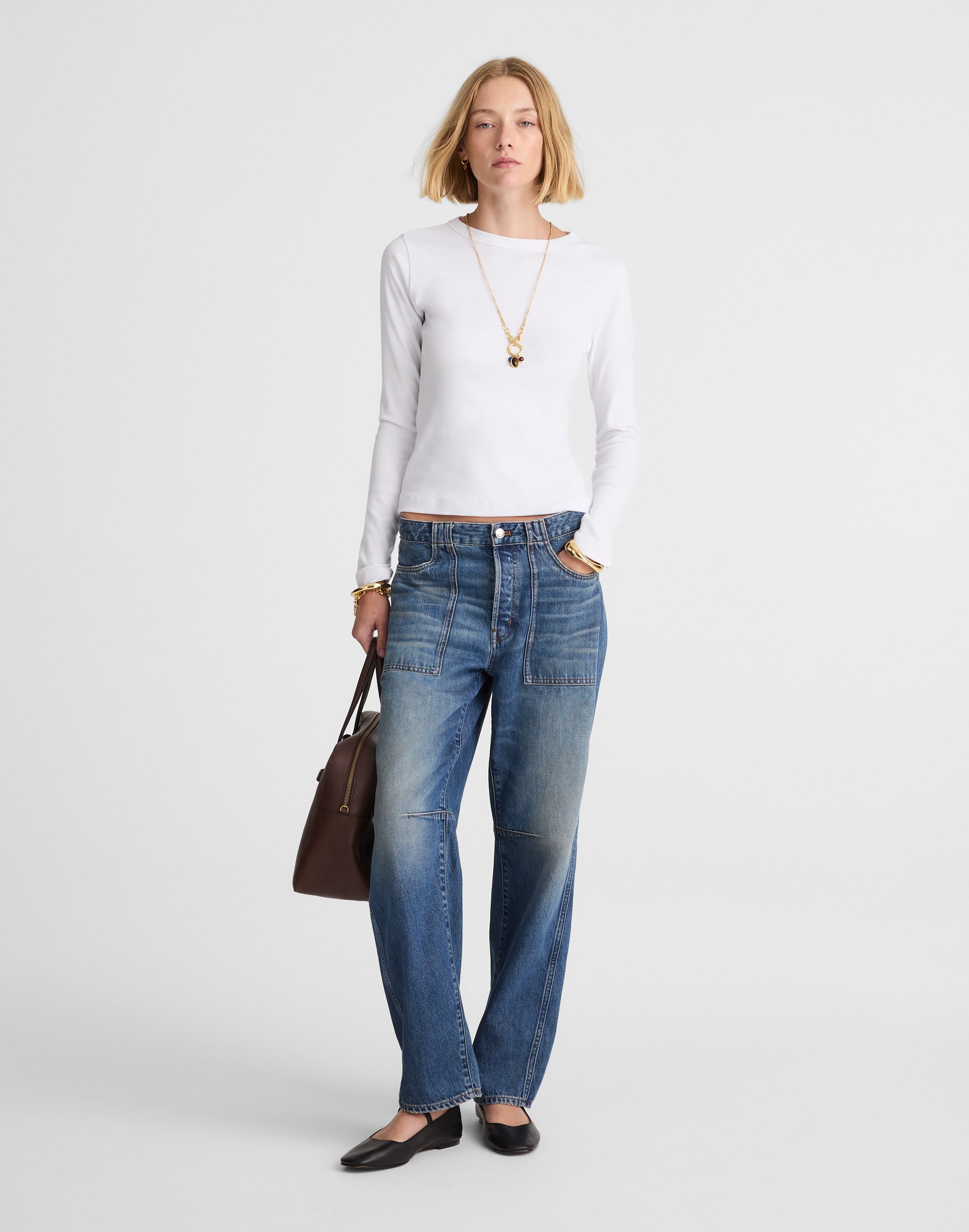 The '90s Long-Sleeve Tee in Compact Cotton