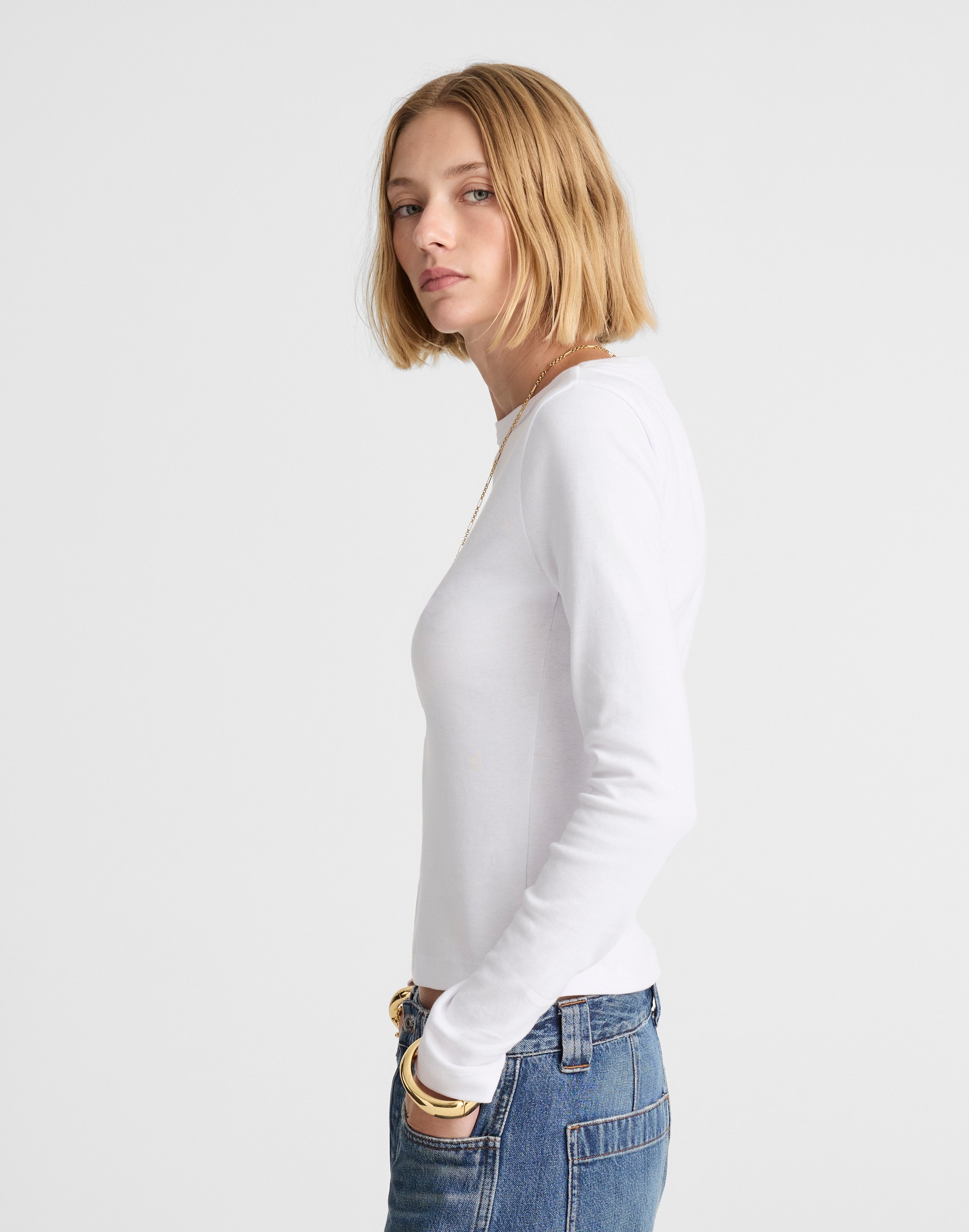 The '90s Long-Sleeve Tee in Compact Cotton