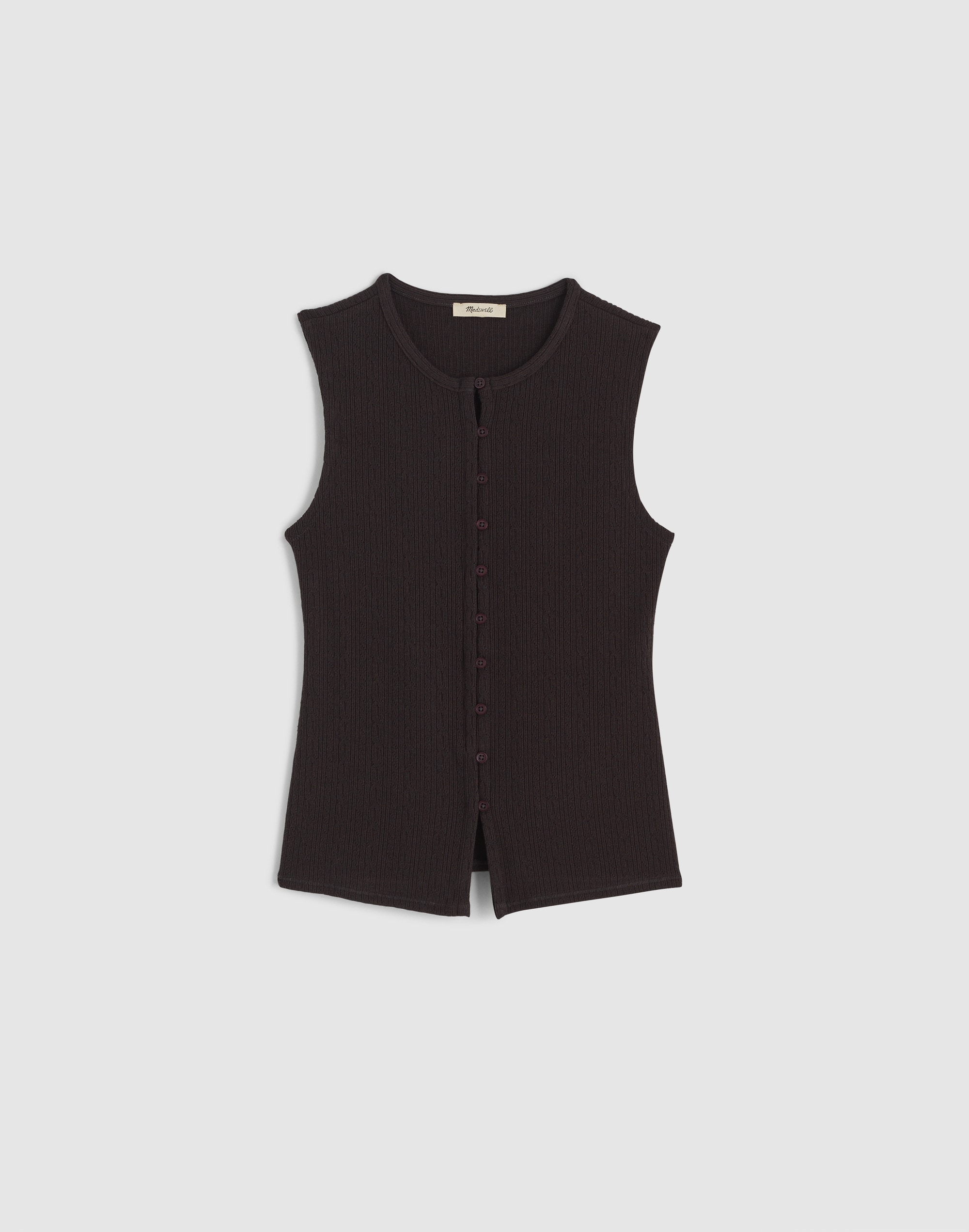 Madewell Pointelle Cutaway Vest In Brown