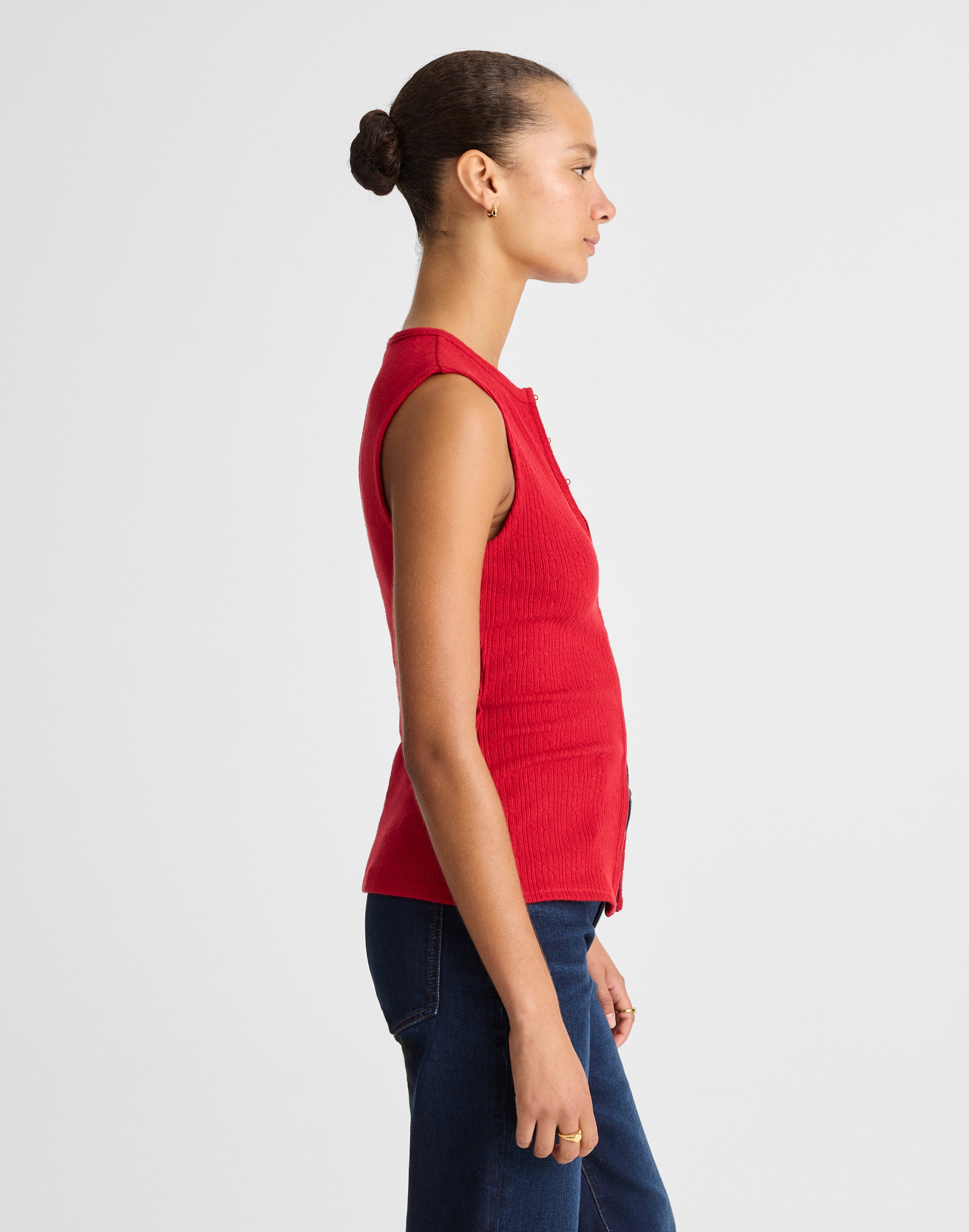 Pointelle Cutaway Vest