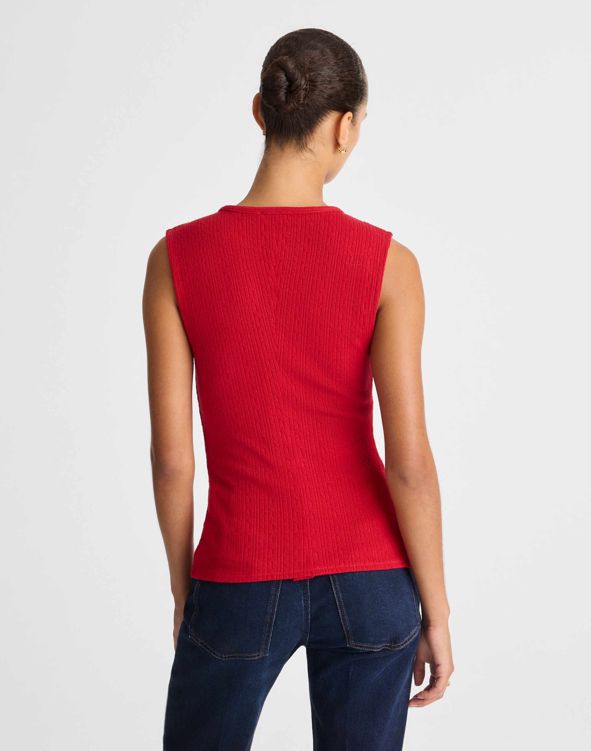 Pointelle Cutaway Vest