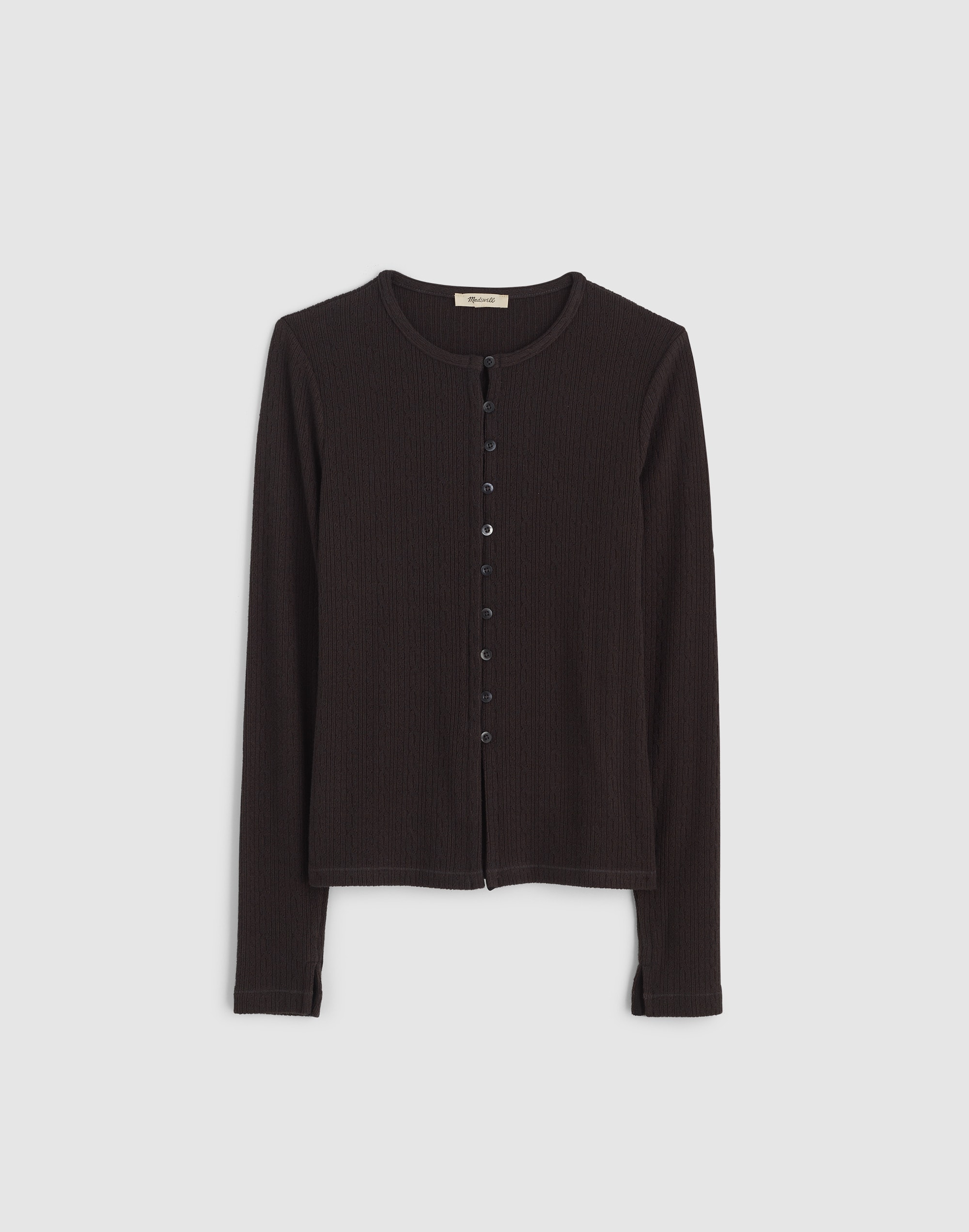 Pointelle Cutaway Cardigan