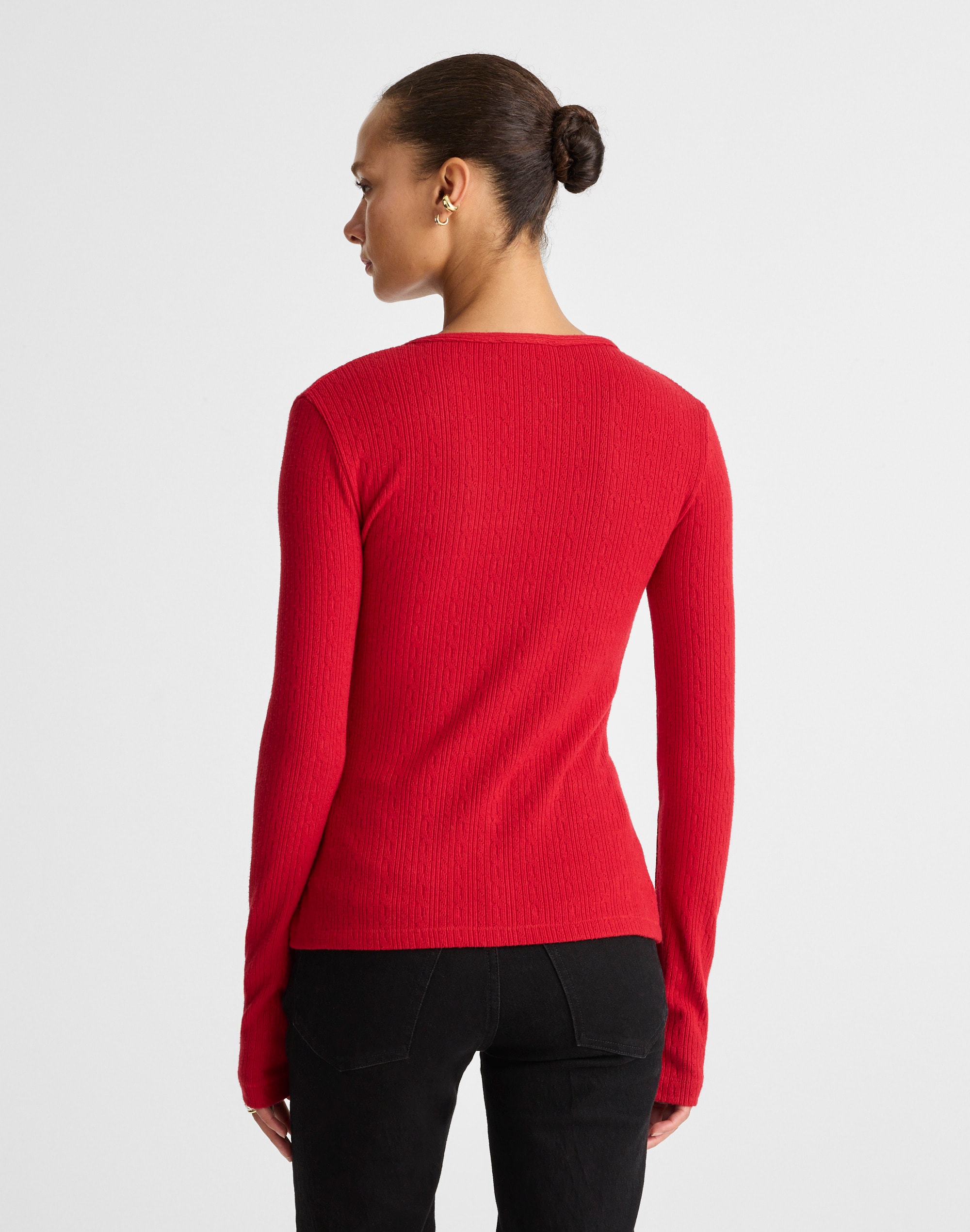 Pointelle Cutaway Cardigan