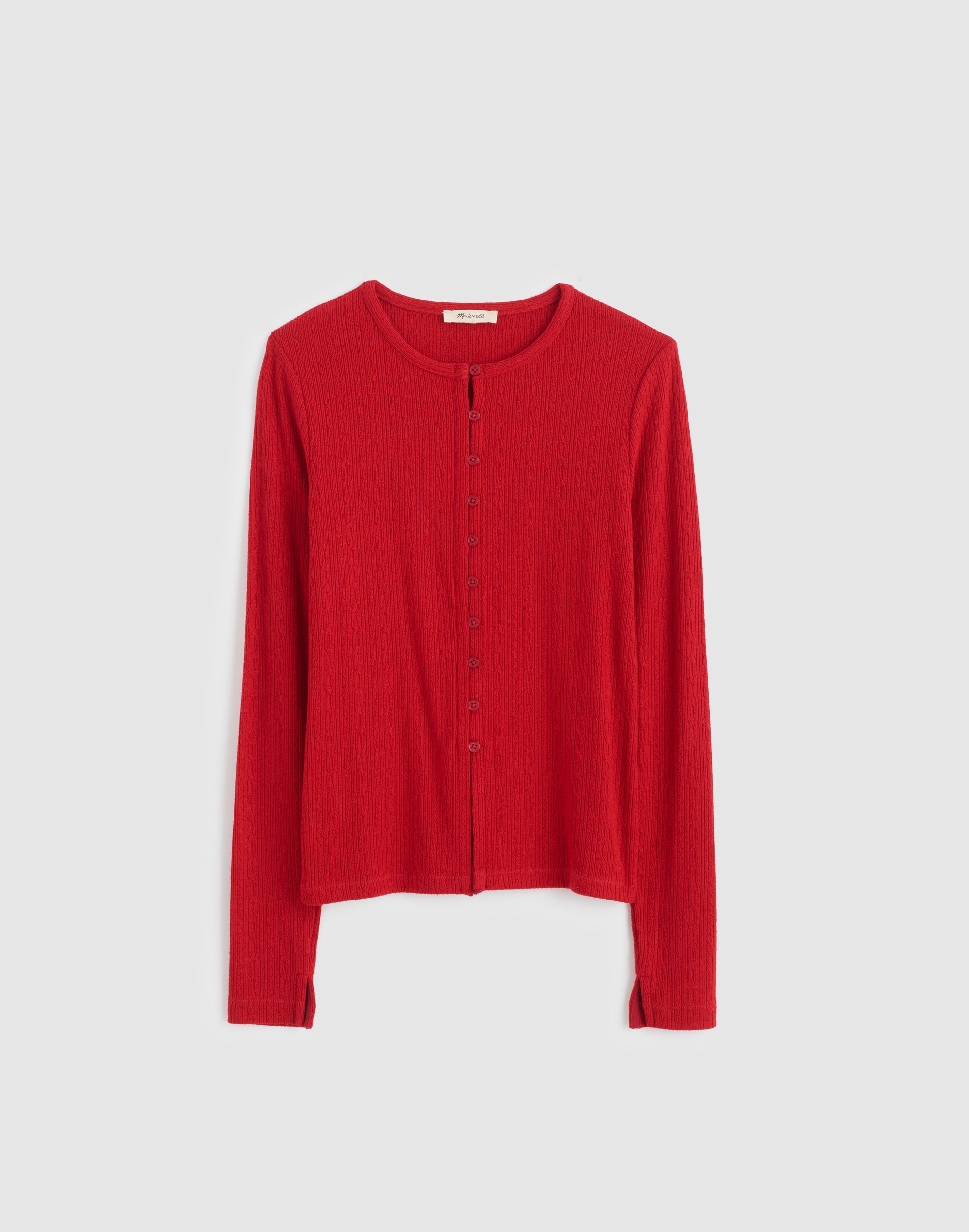 Pointelle Cutaway Cardigan