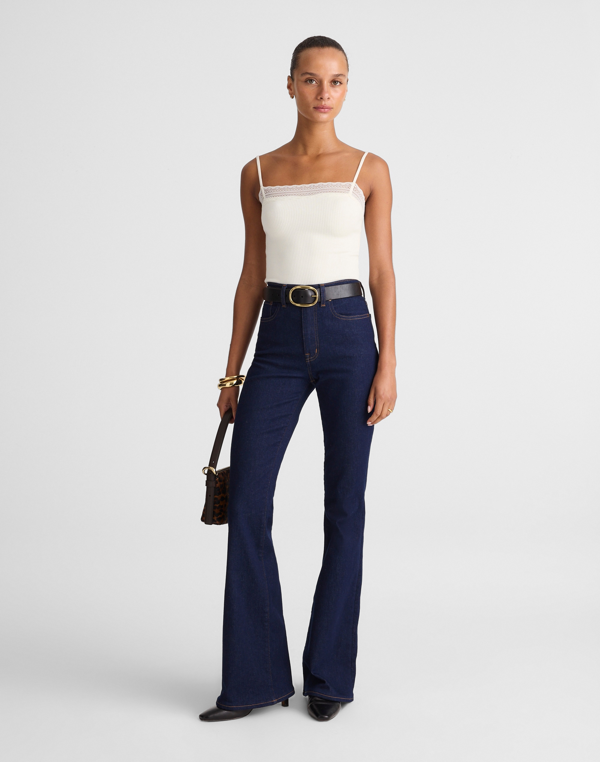 Lace-Trim Square-Neck Tank