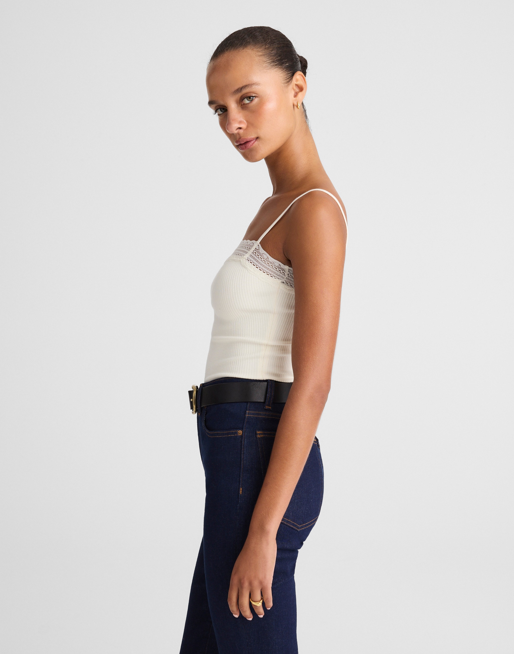 Lace-Trim Square-Neck Tank