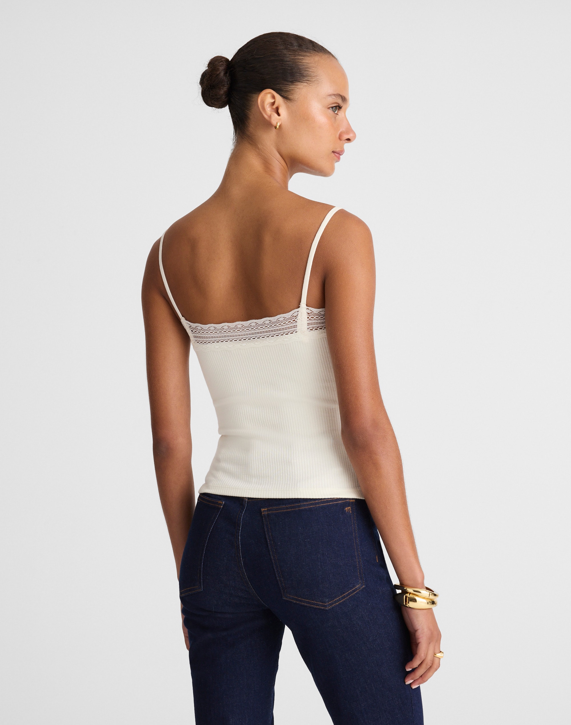 Lace-Trim Square-Neck Tank