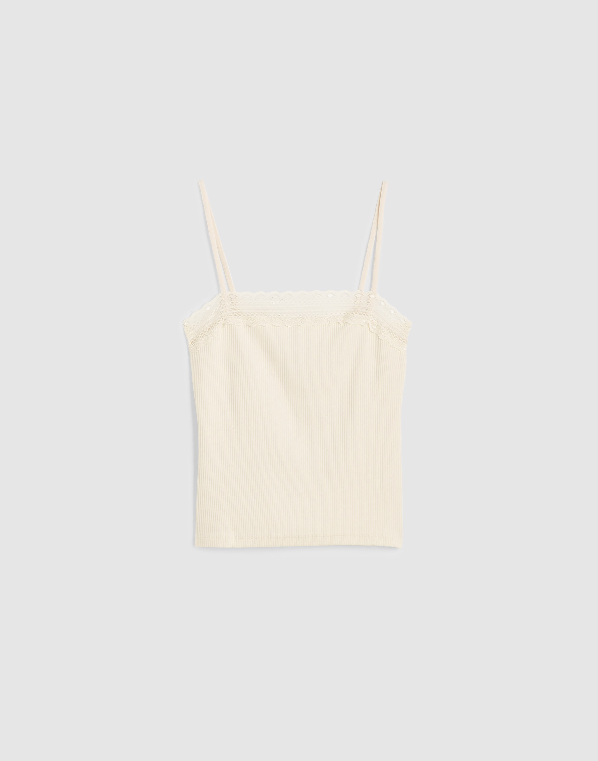 Lace-Trim Square-Neck Tank