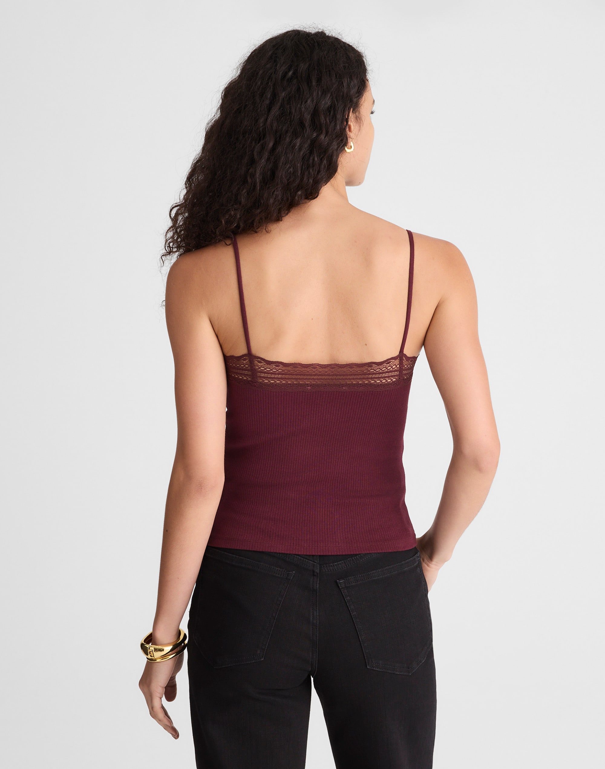 Lace-Trim Square-Neck Tank