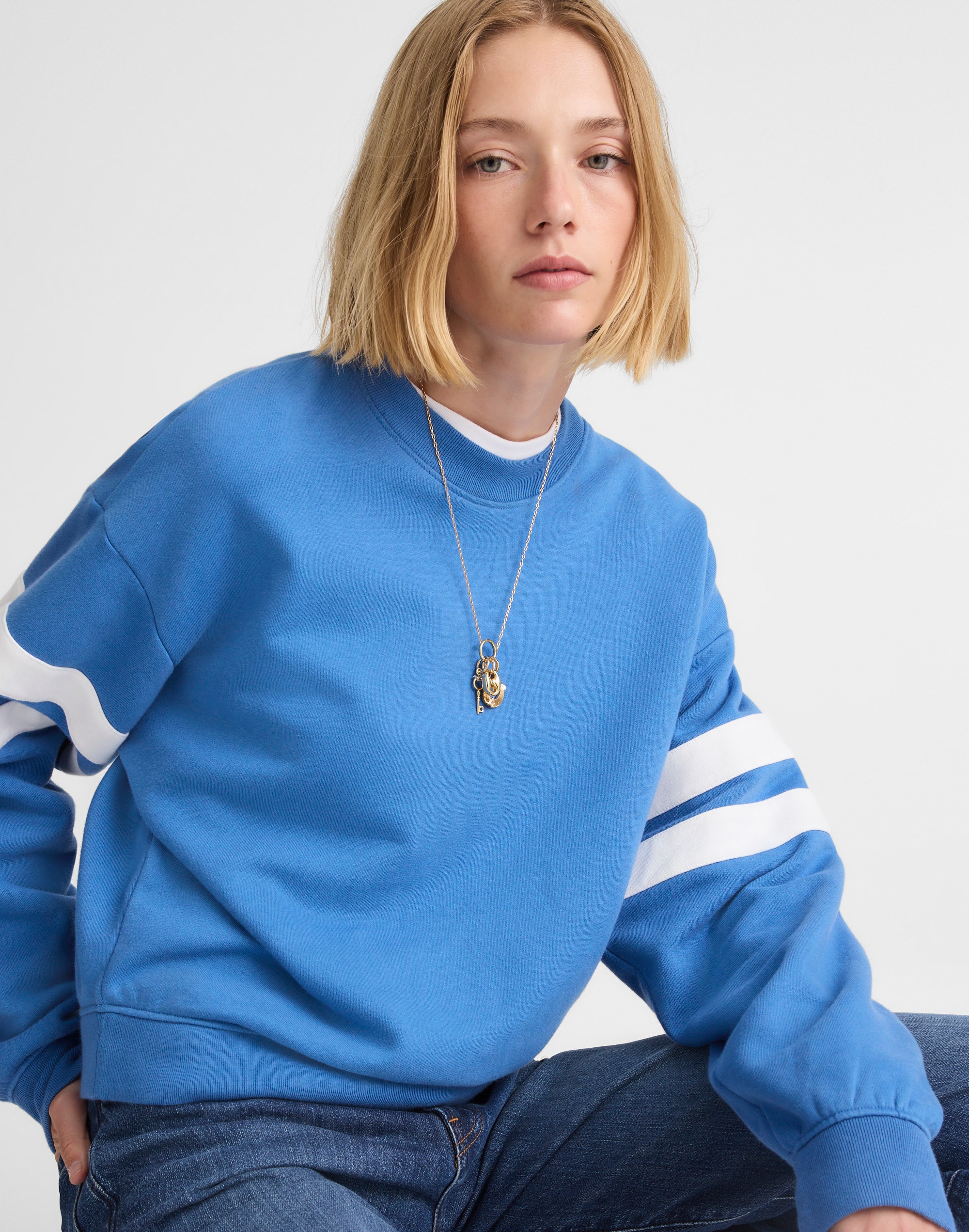 crewneck varsity sweatshirt