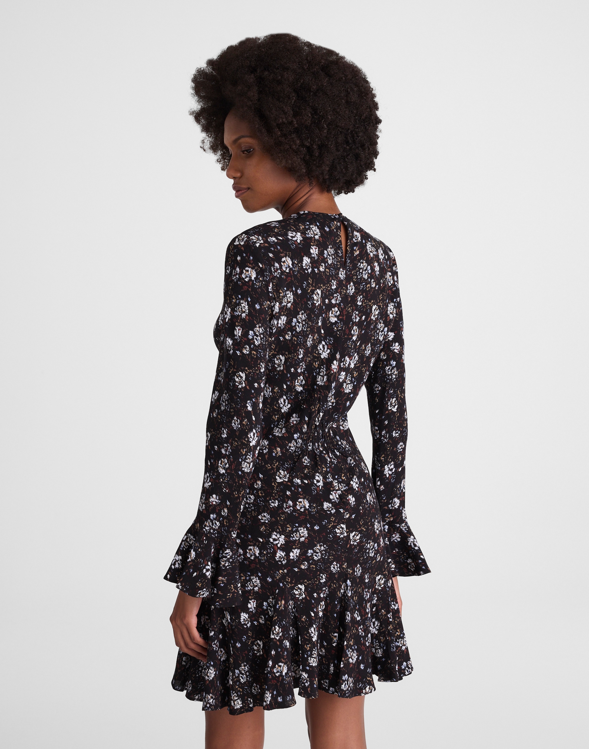 Long-Sleeve A-Line Mini Dress